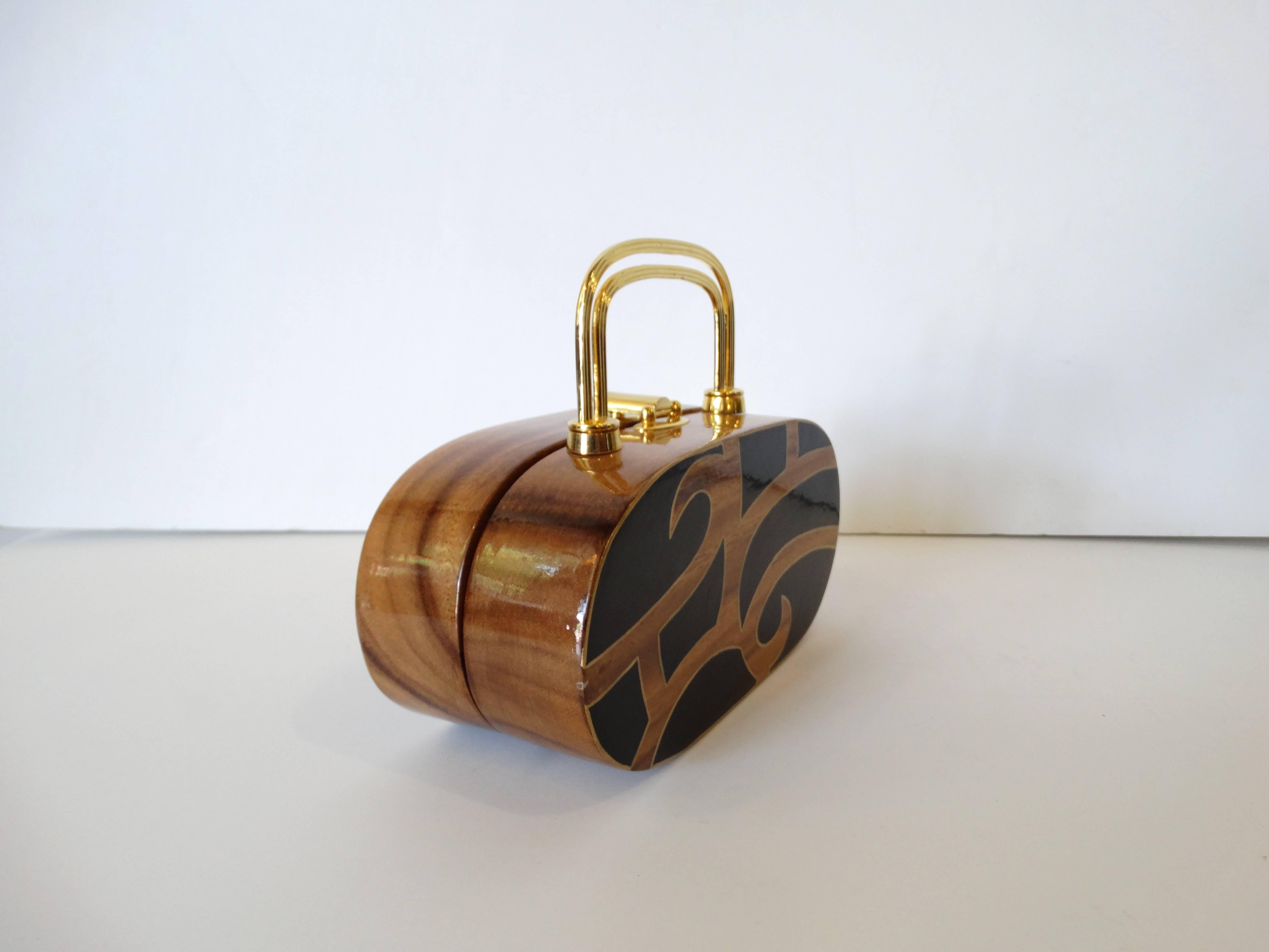 Timmy Woods Lacquered Wood Handbag 2