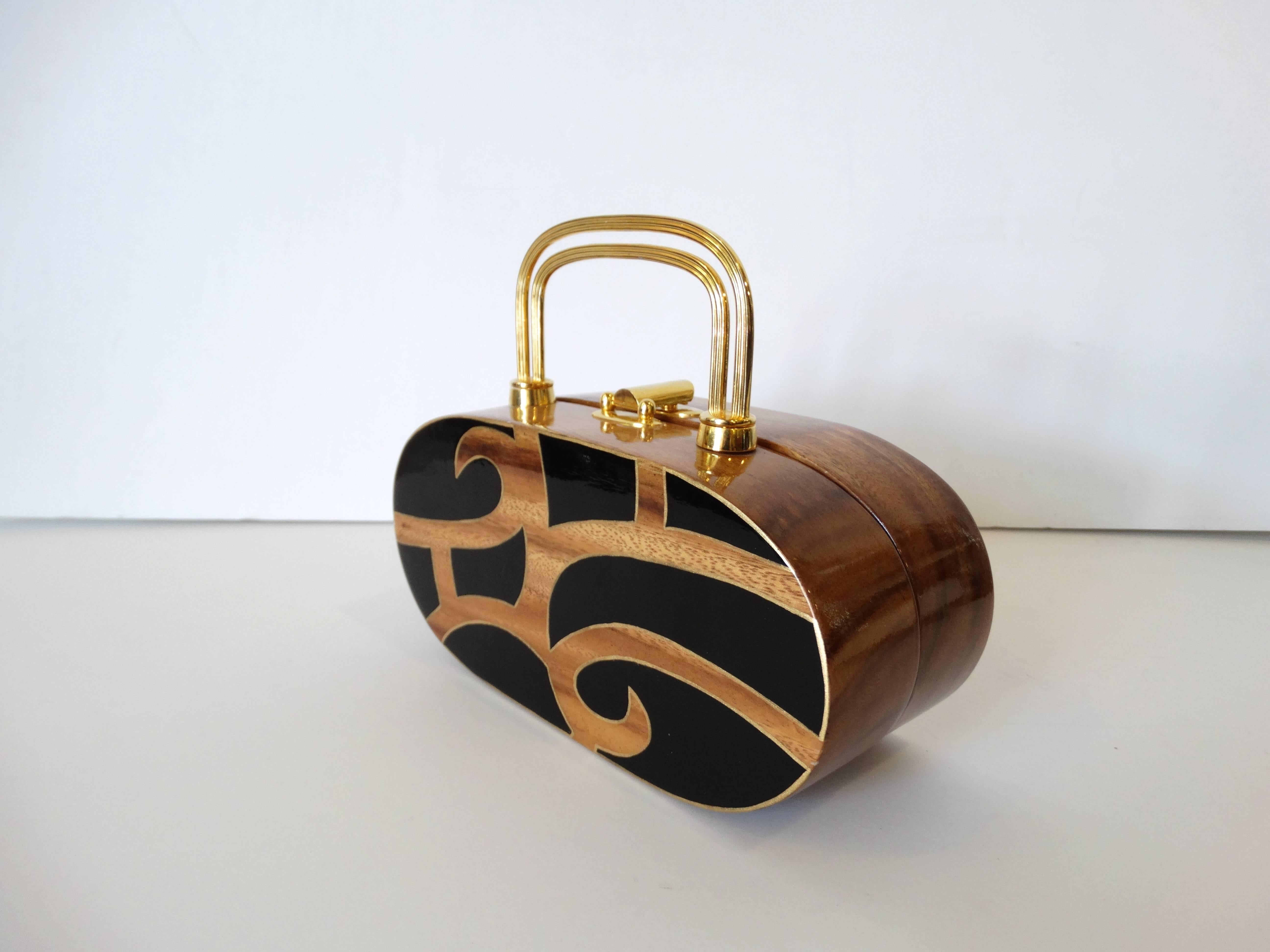 Timmy Woods Lacquered Wood Handbag 3