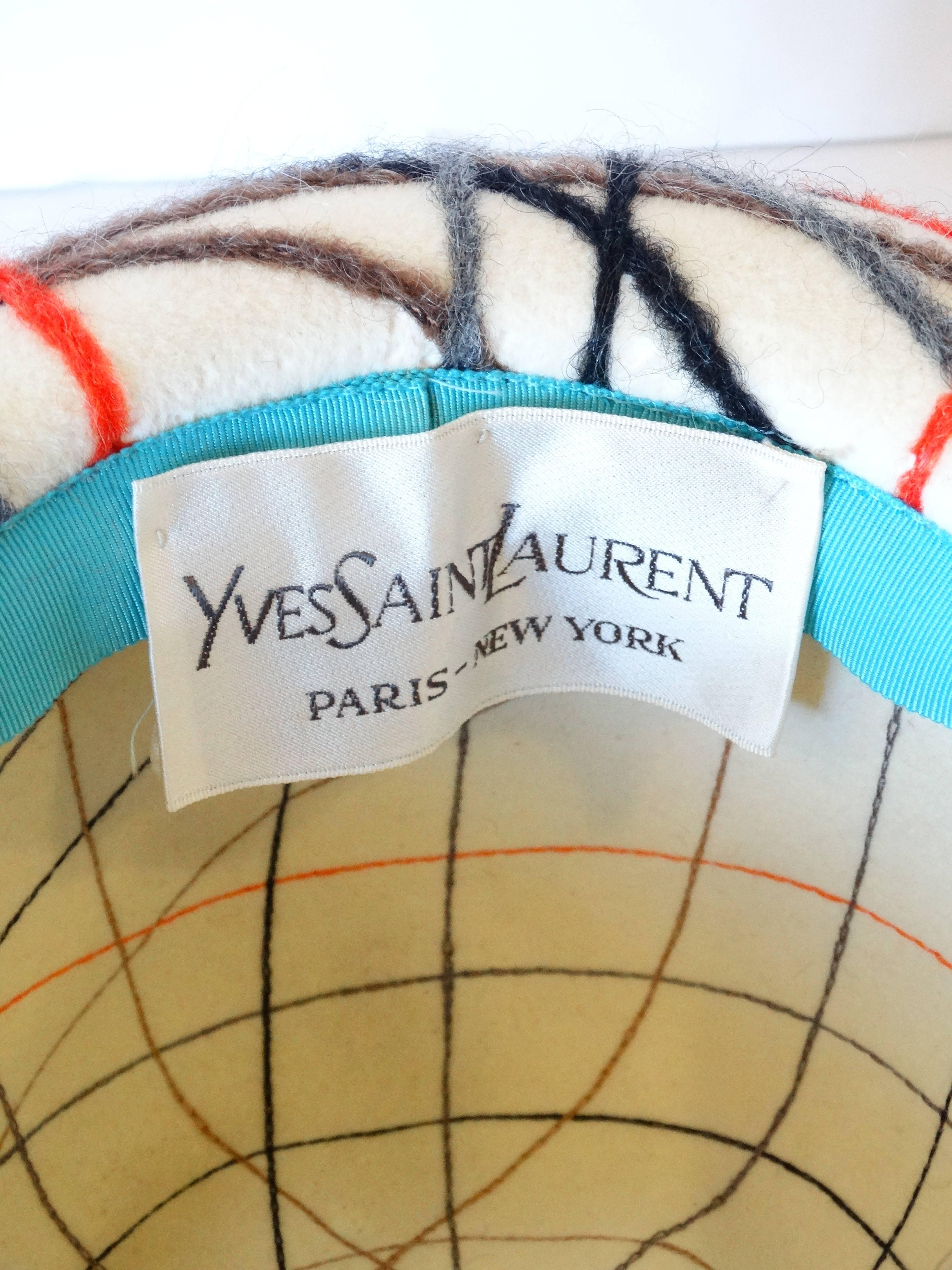 Yves Saint Laurent Wool Plaid Chapeau  2