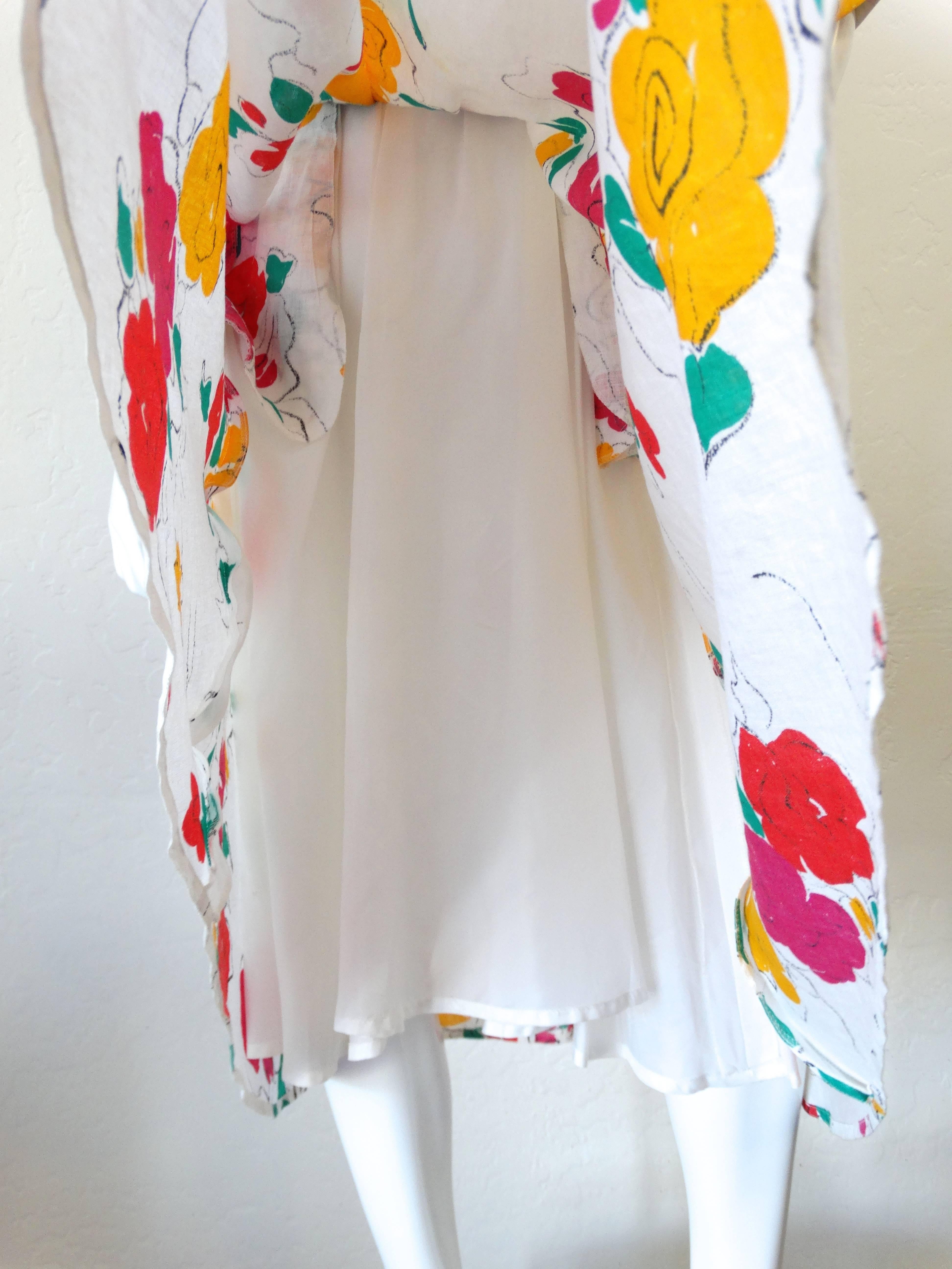 Beautiful 1980s Gucci Floral Linen Dress  2