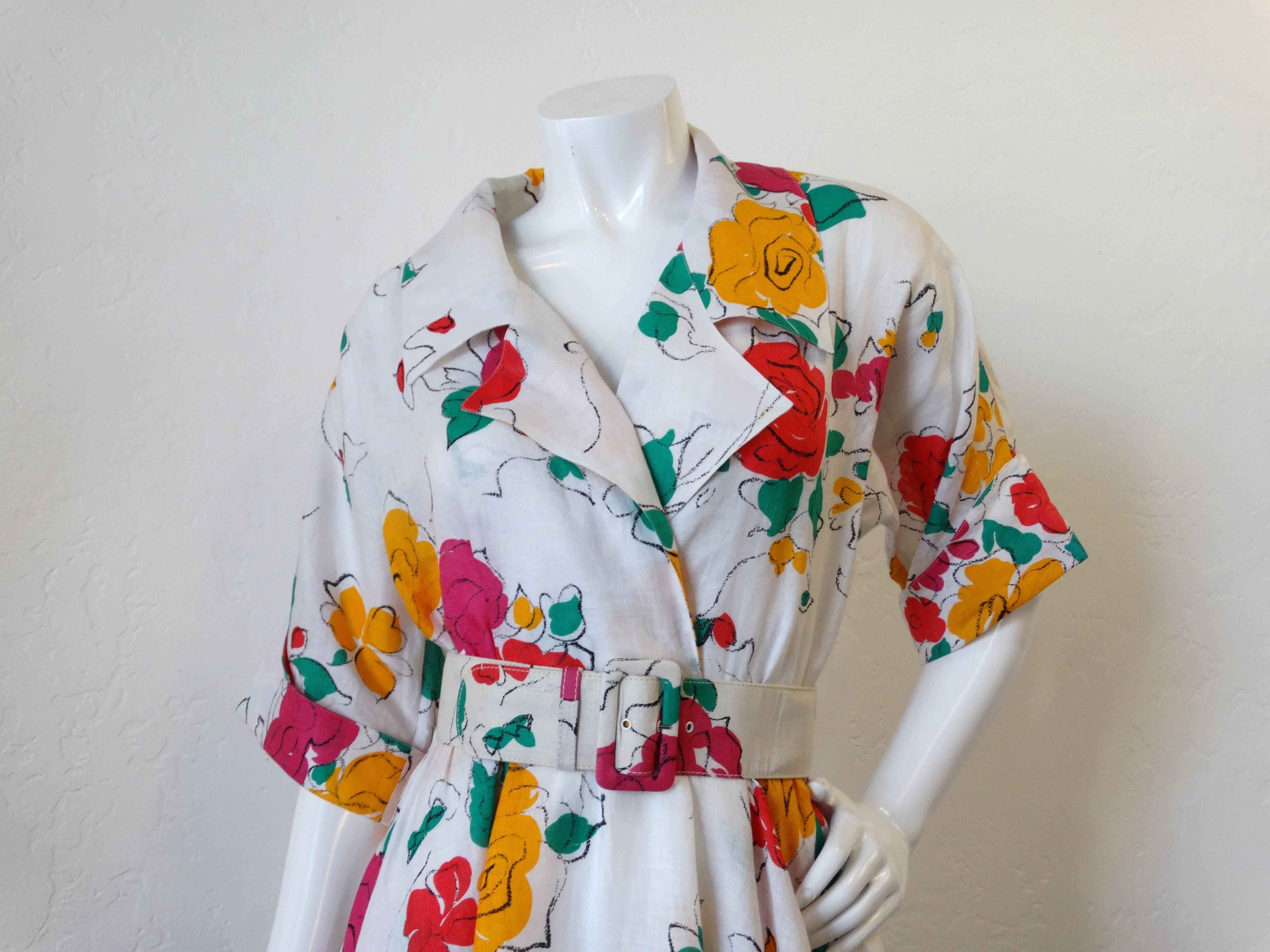 1980s floral dress