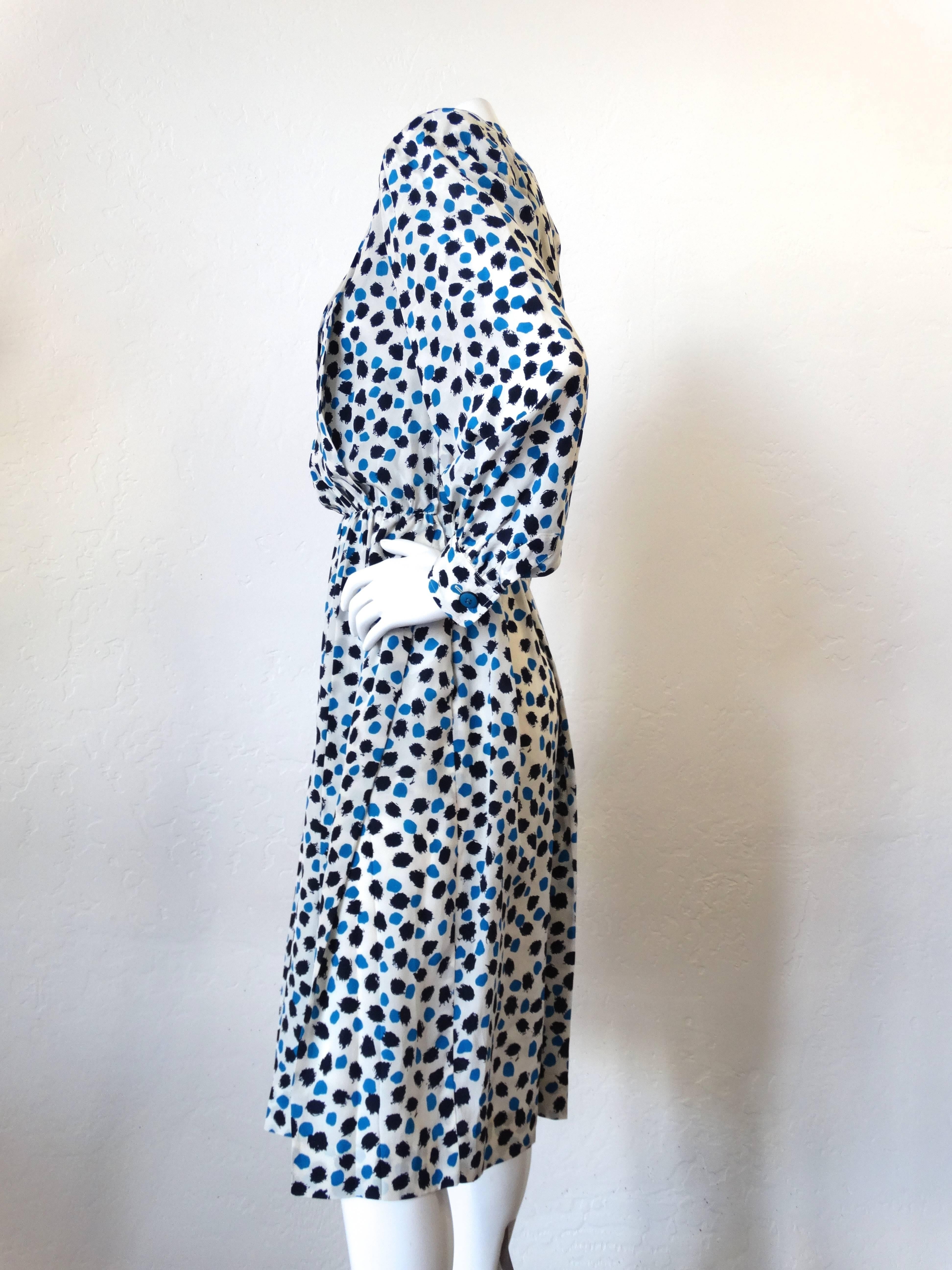 1980s Saint Laurent Secretary Paint Dot Dress In Excellent Condition In Scottsdale, AZ