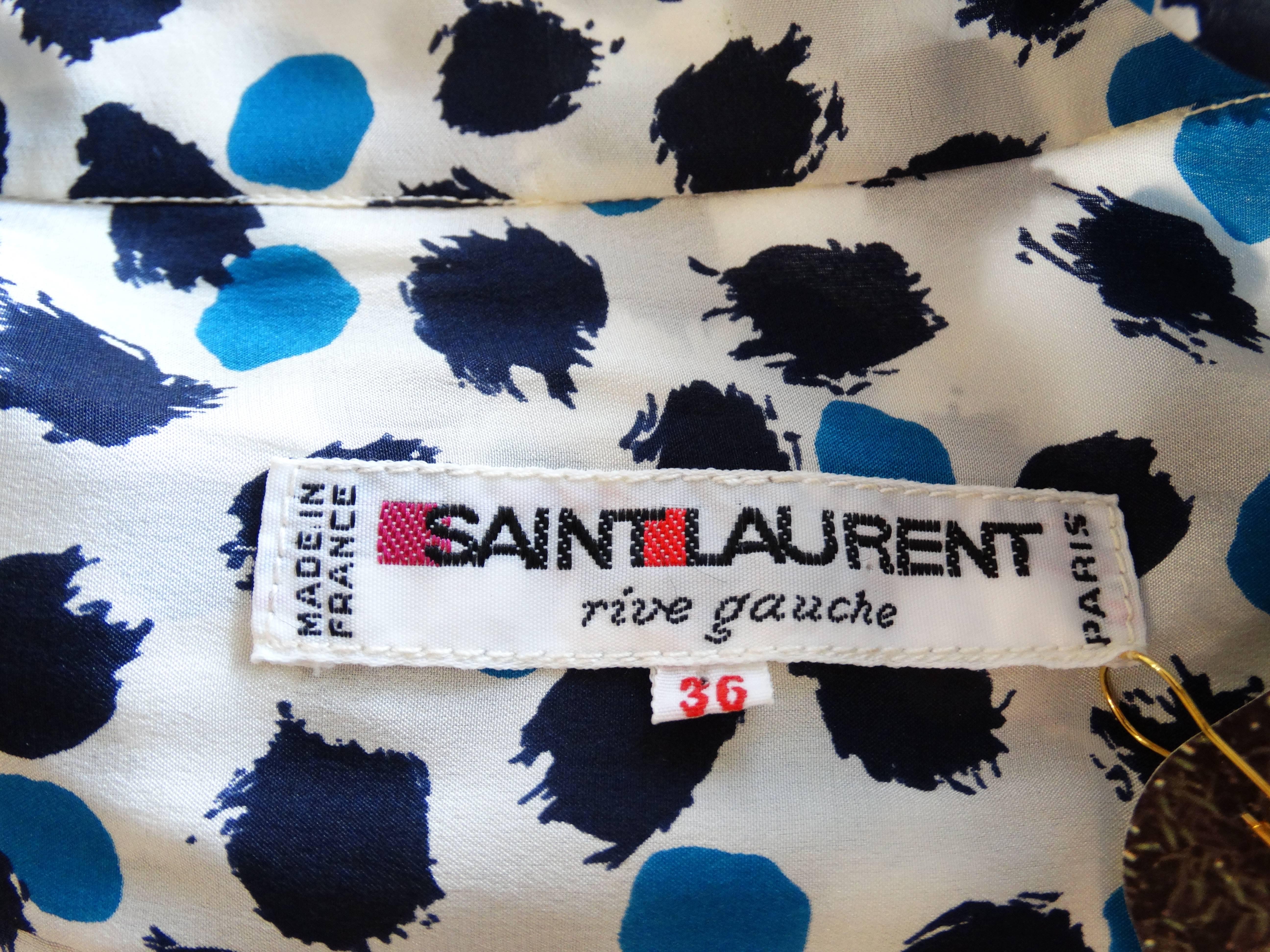 1980s Saint Laurent Secretary Paint Dot Dress 5