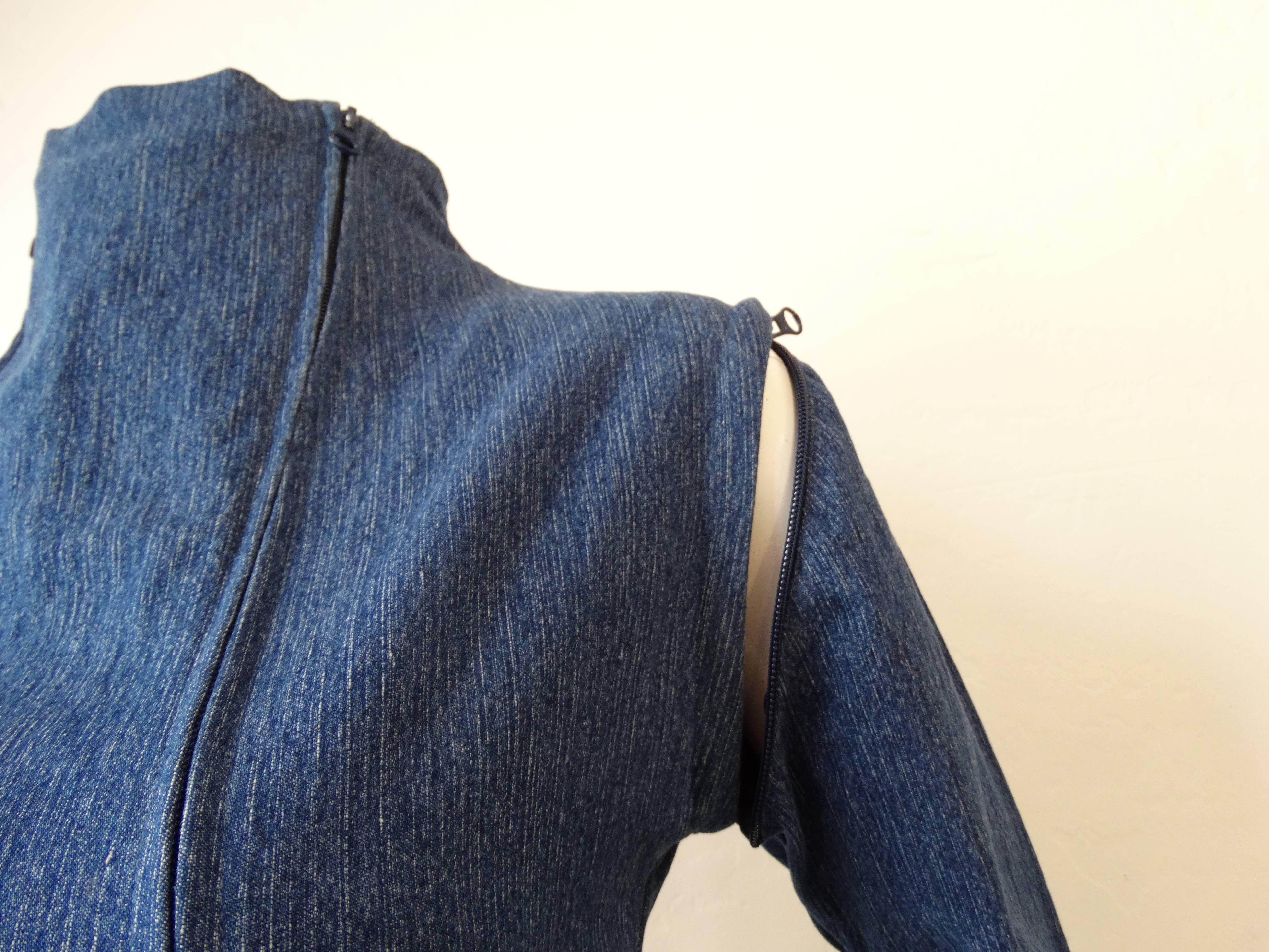 Denim Zipper Panel Coat Japanese Inspired 1