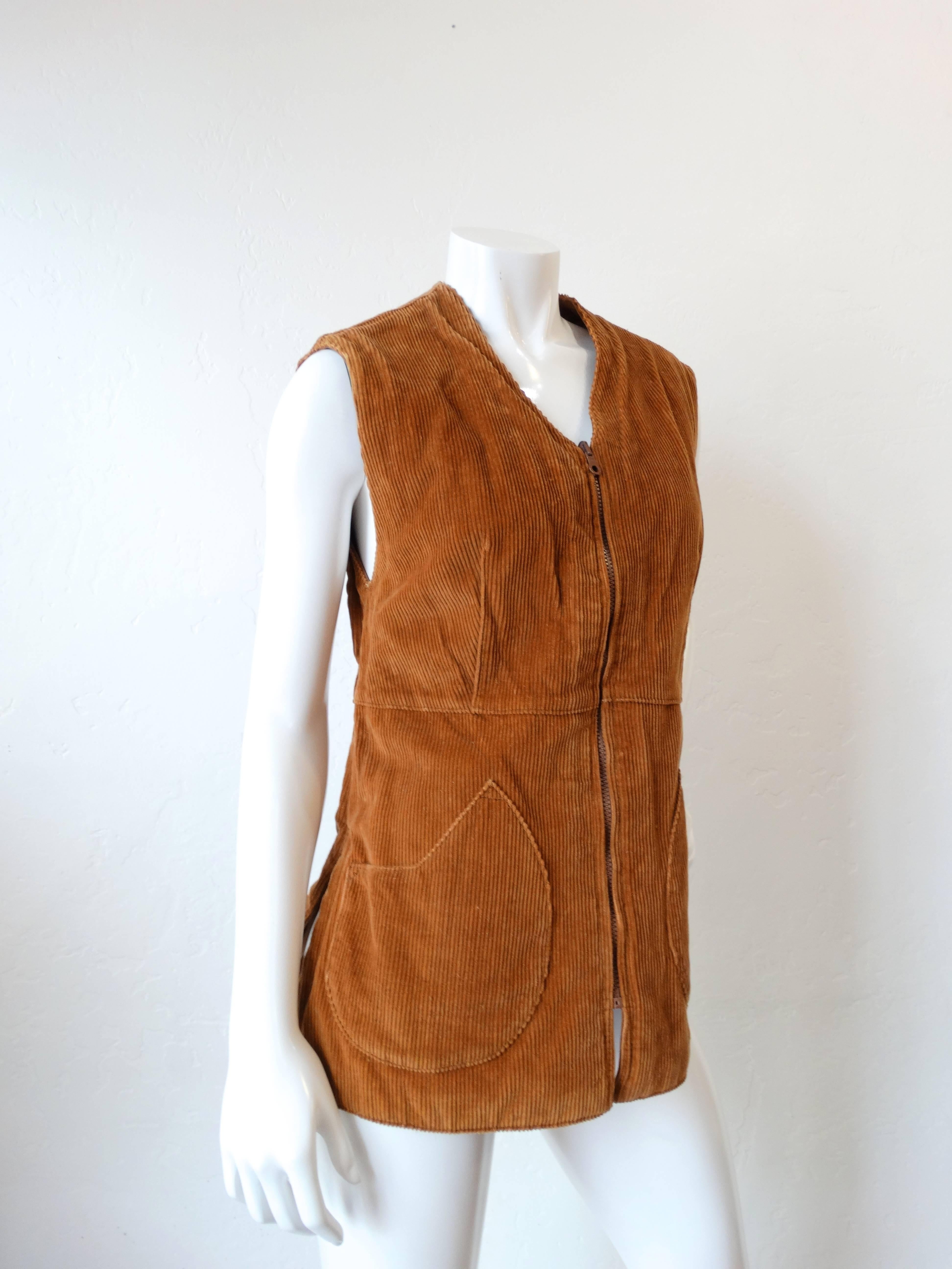 Brown Funky 1970s Reversible Goat Fur Vest