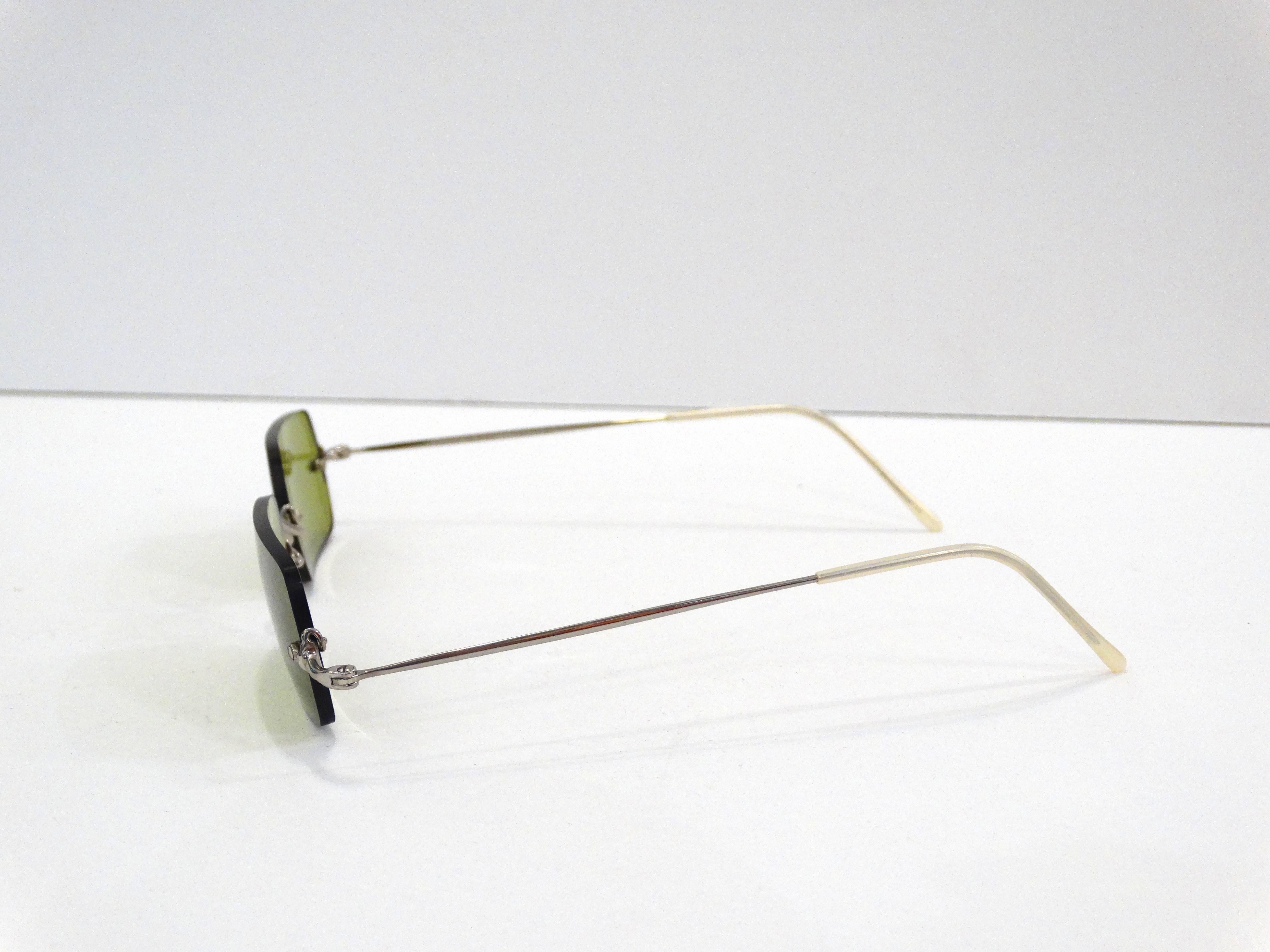 Oliver Peoples Olive Green Lens Sunglasses In Excellent Condition In Scottsdale, AZ