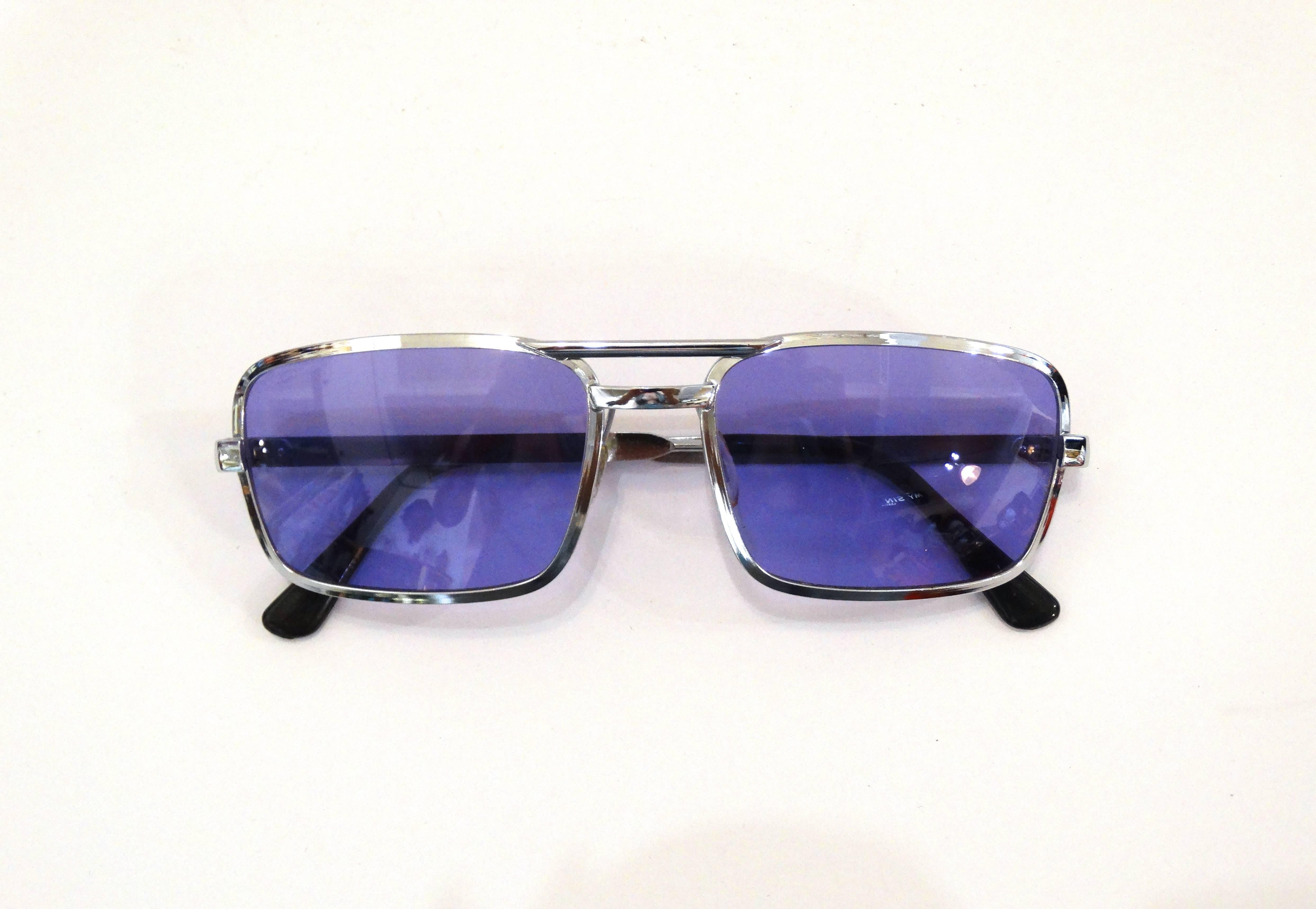 Purple 1990s Violet Colored Sunglasses 