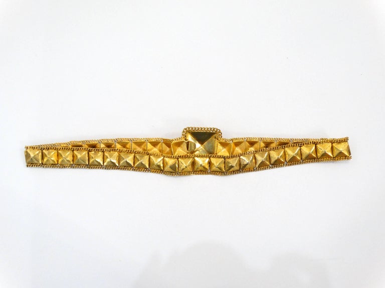Sexy 1970s Chanel Gold Lion's Head Stud Belt at 1stDibs