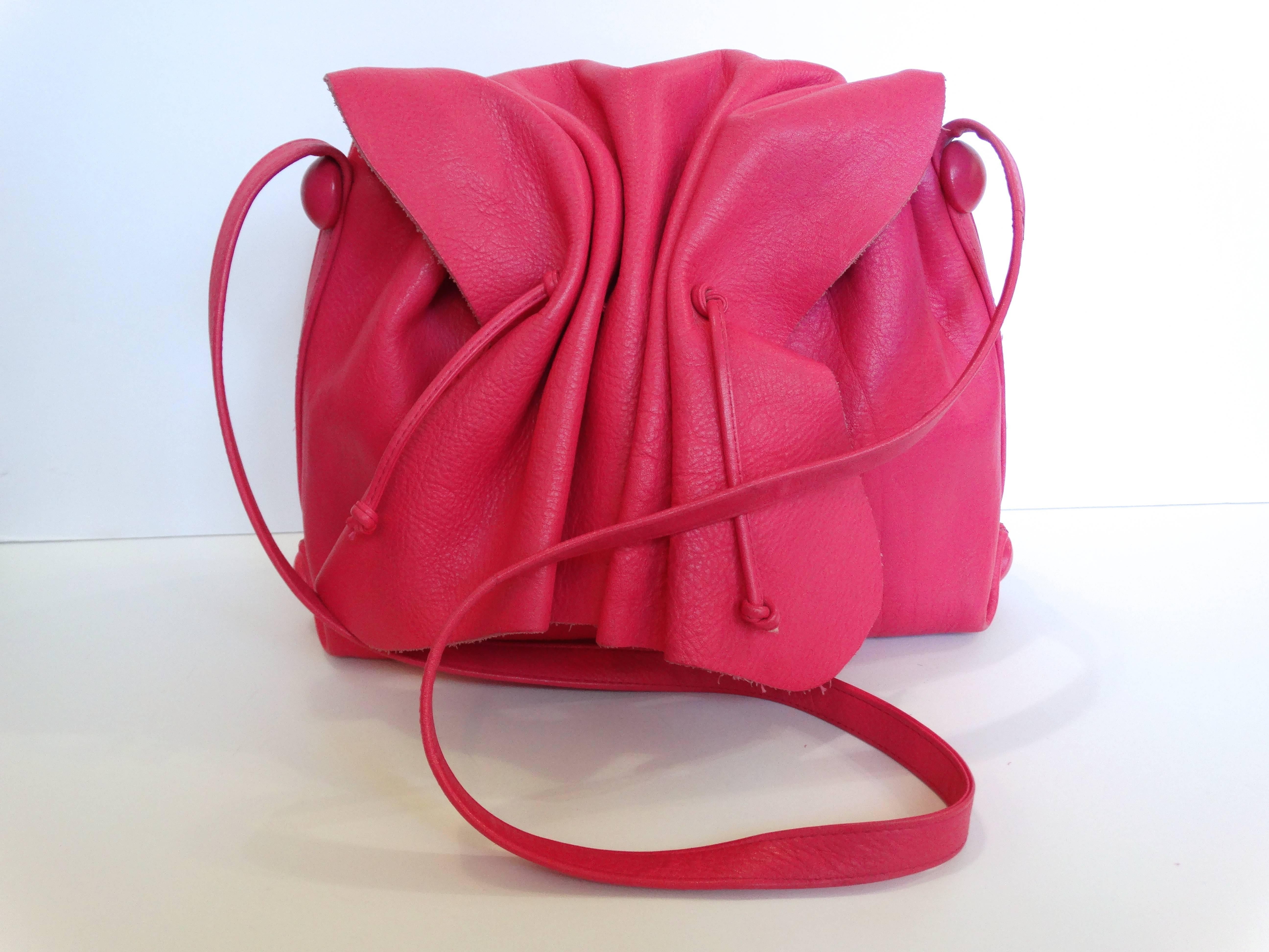 Women's Bubblegum Pink Carlos Falchi Cinched Shoulder Bag