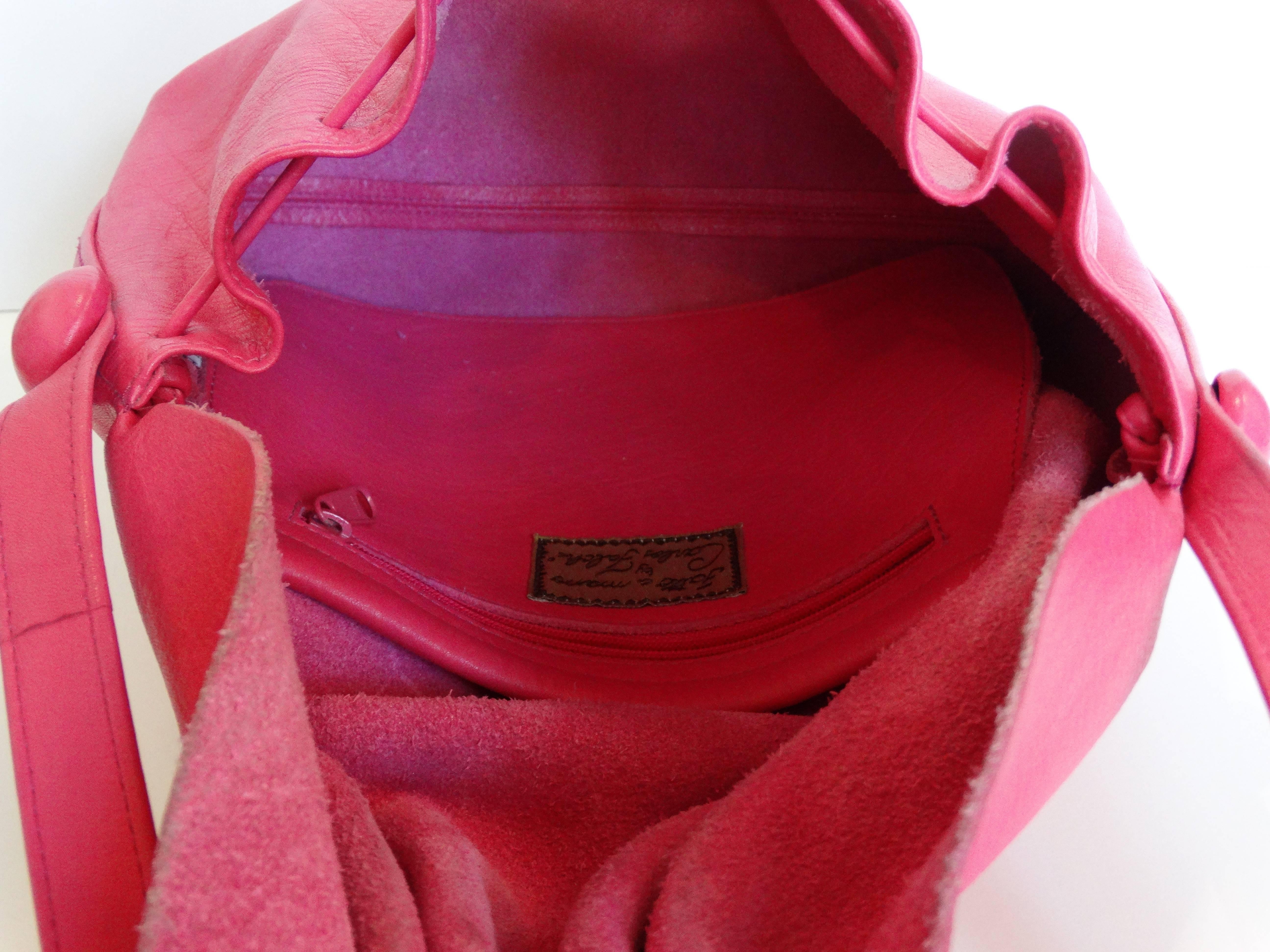Bubblegum Pink Carlos Falchi Cinched Shoulder Bag 3