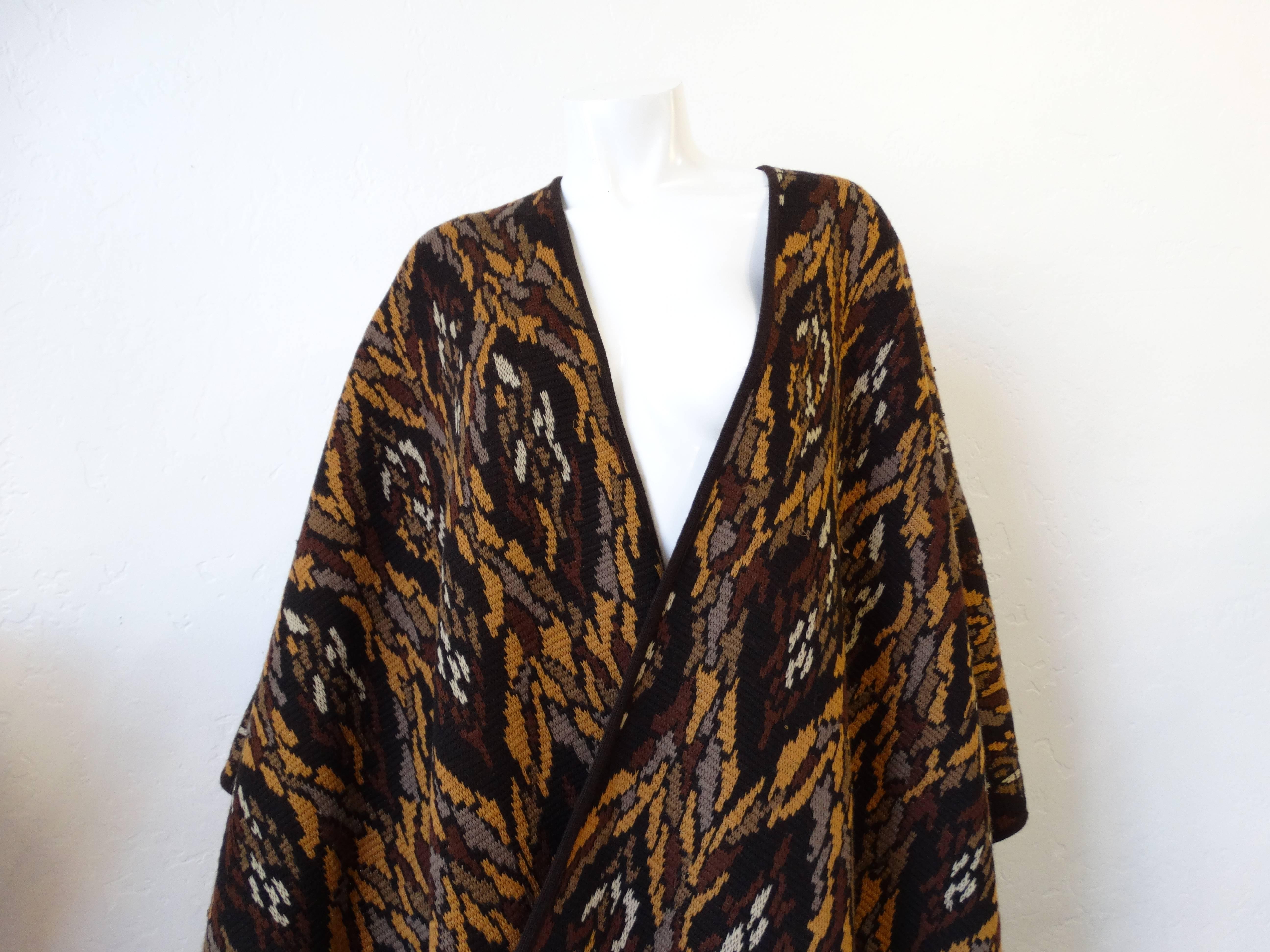1980s Saint Laurent Rive Gauche Blanket Poncho In Excellent Condition In Scottsdale, AZ