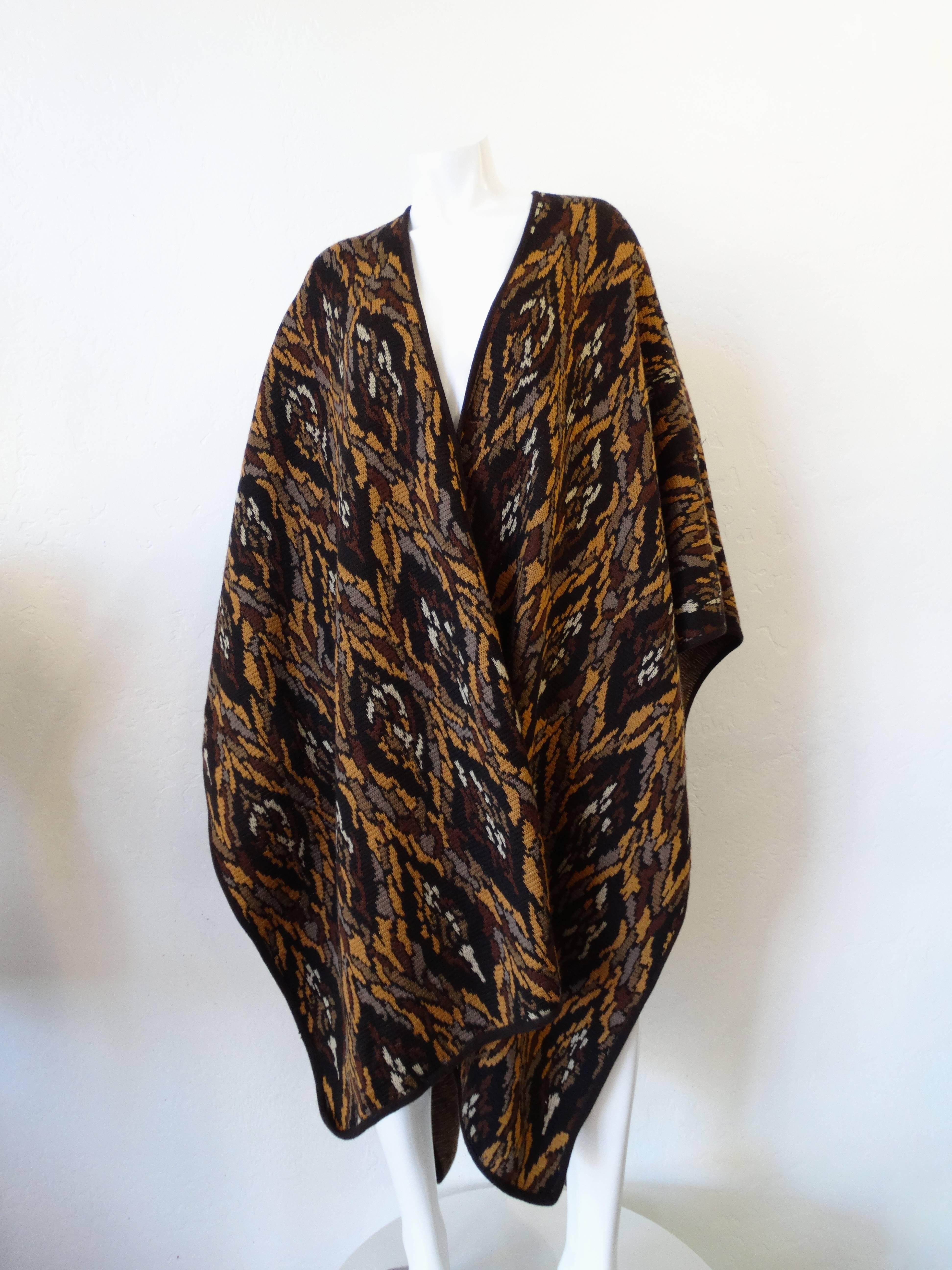 Women's 1980s Saint Laurent Rive Gauche Blanket Poncho