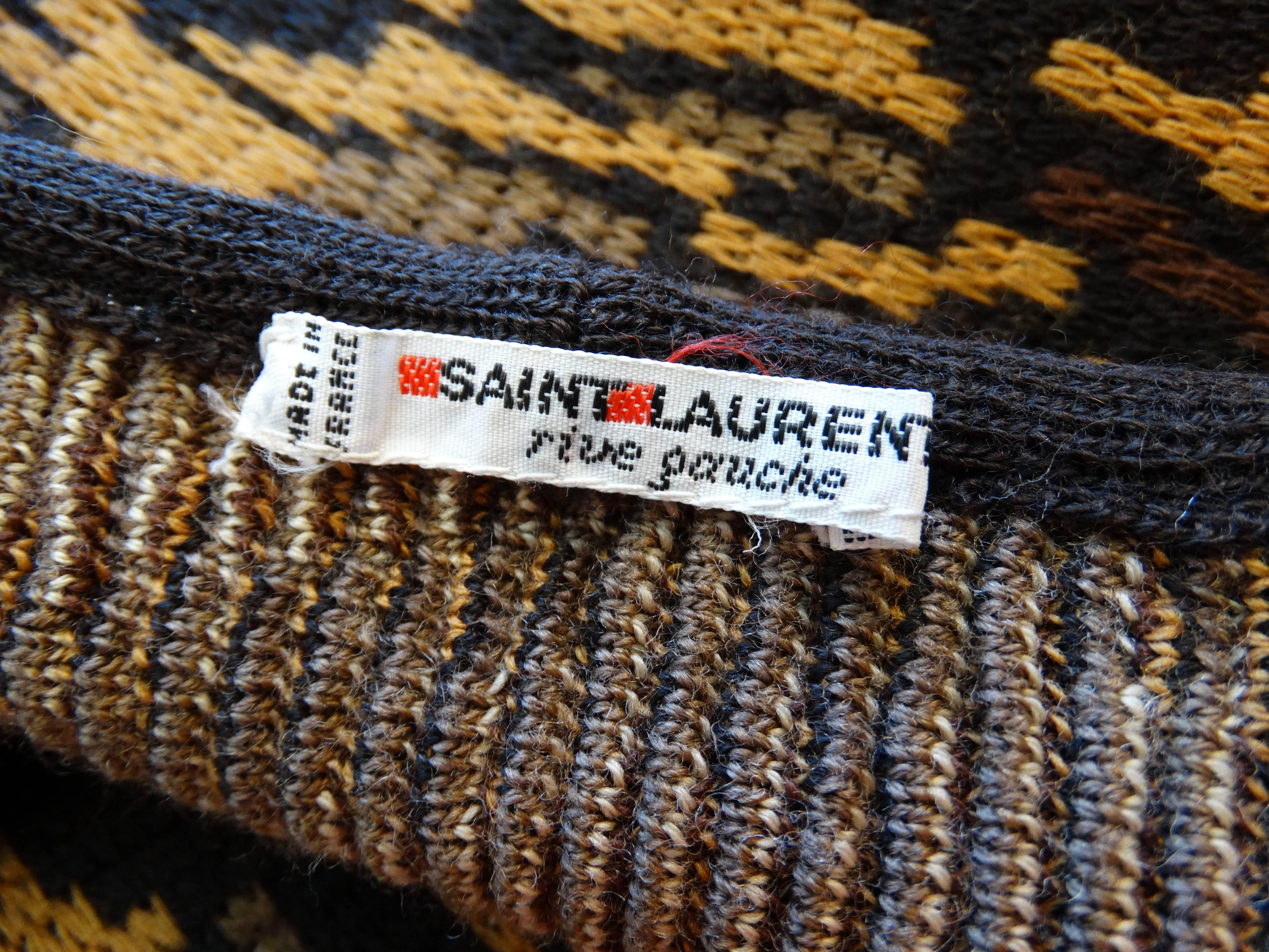 1980s Saint Laurent Rive Gauche Blanket Poncho 1