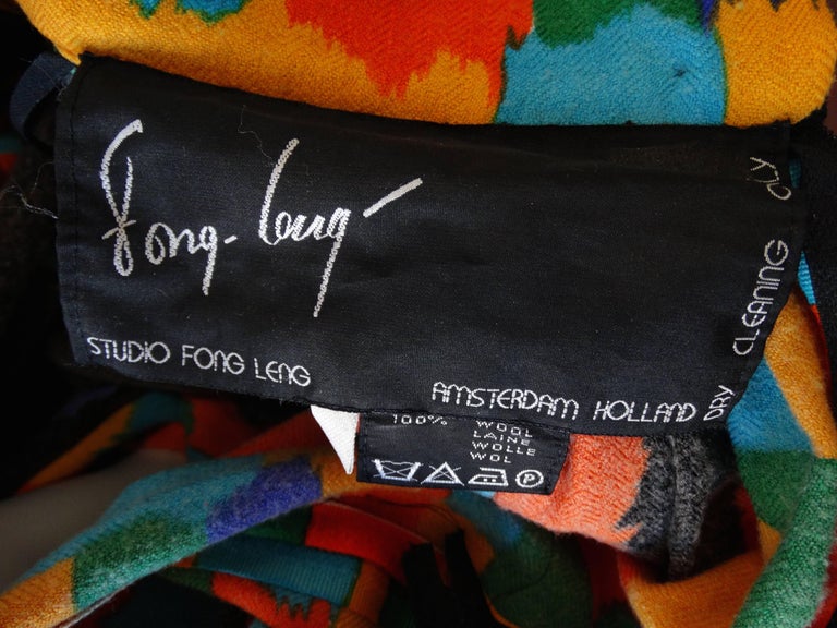 Rare 1980s Fong Leng Multi Color Pant Set at 1stDibs