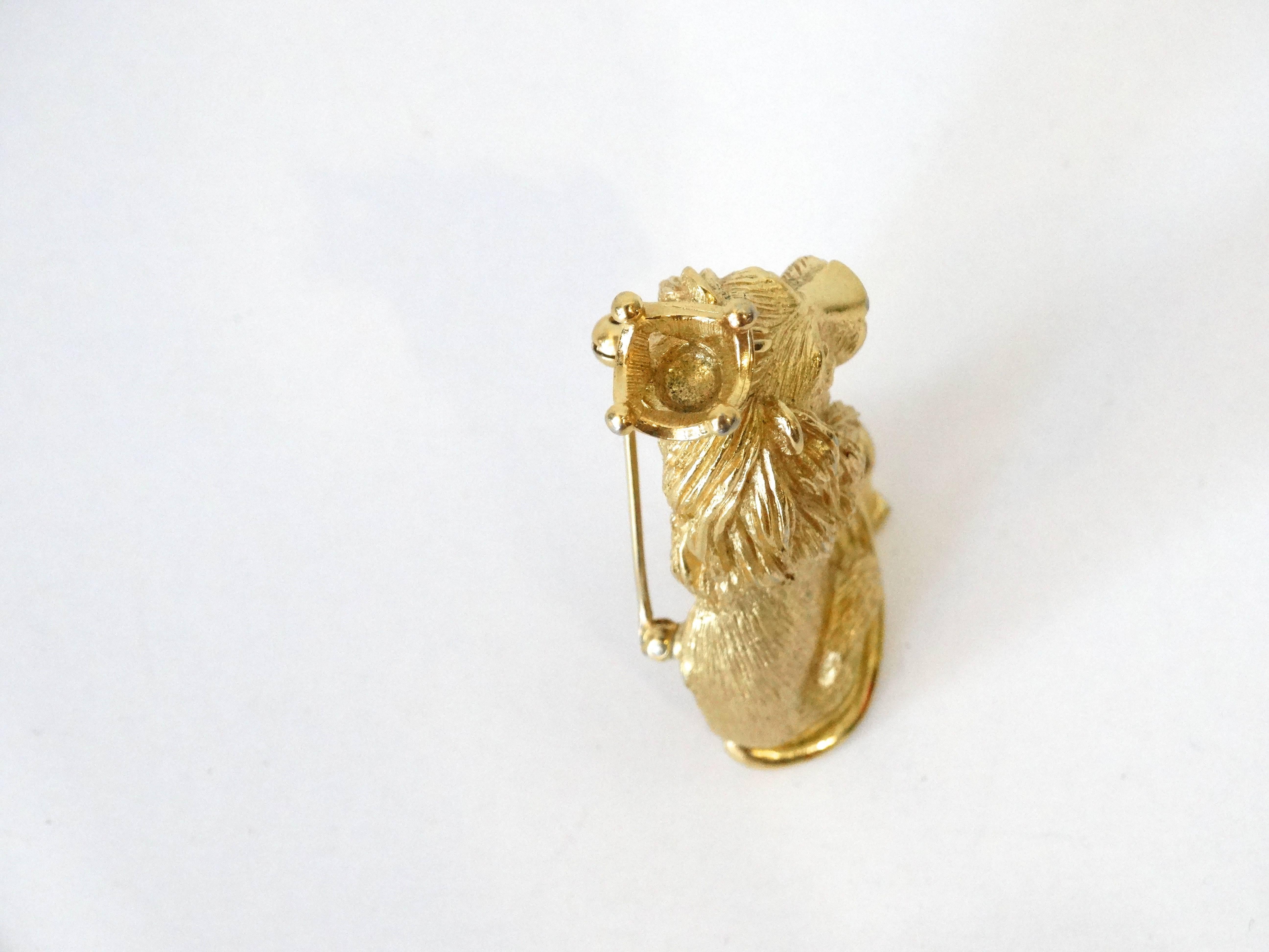 1970s Trifari Lion Pin with Crown  In Excellent Condition In Scottsdale, AZ