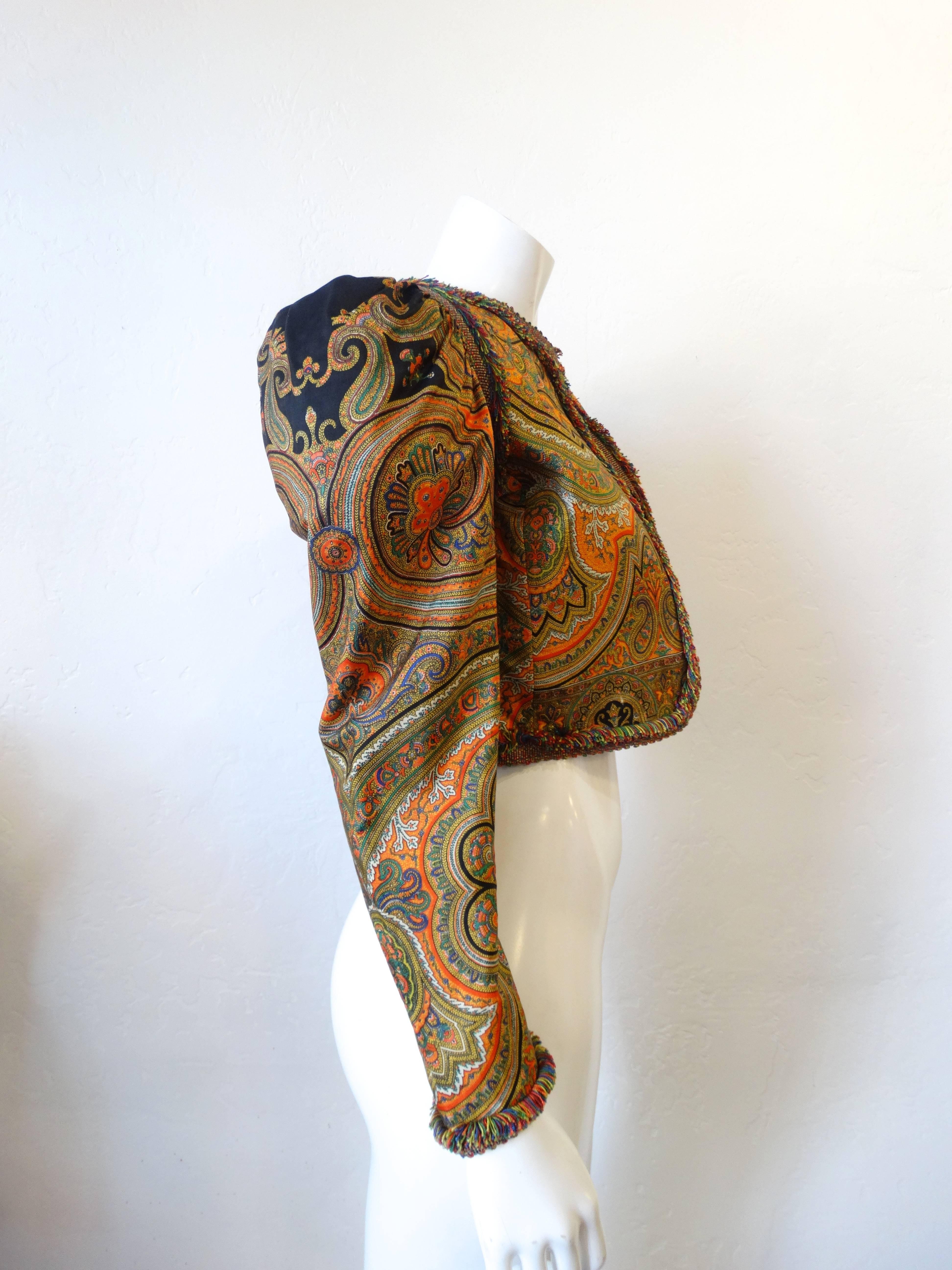 1970s Muriel Grateau Paisley Puff Sleeve Jacket In Excellent Condition In Scottsdale, AZ