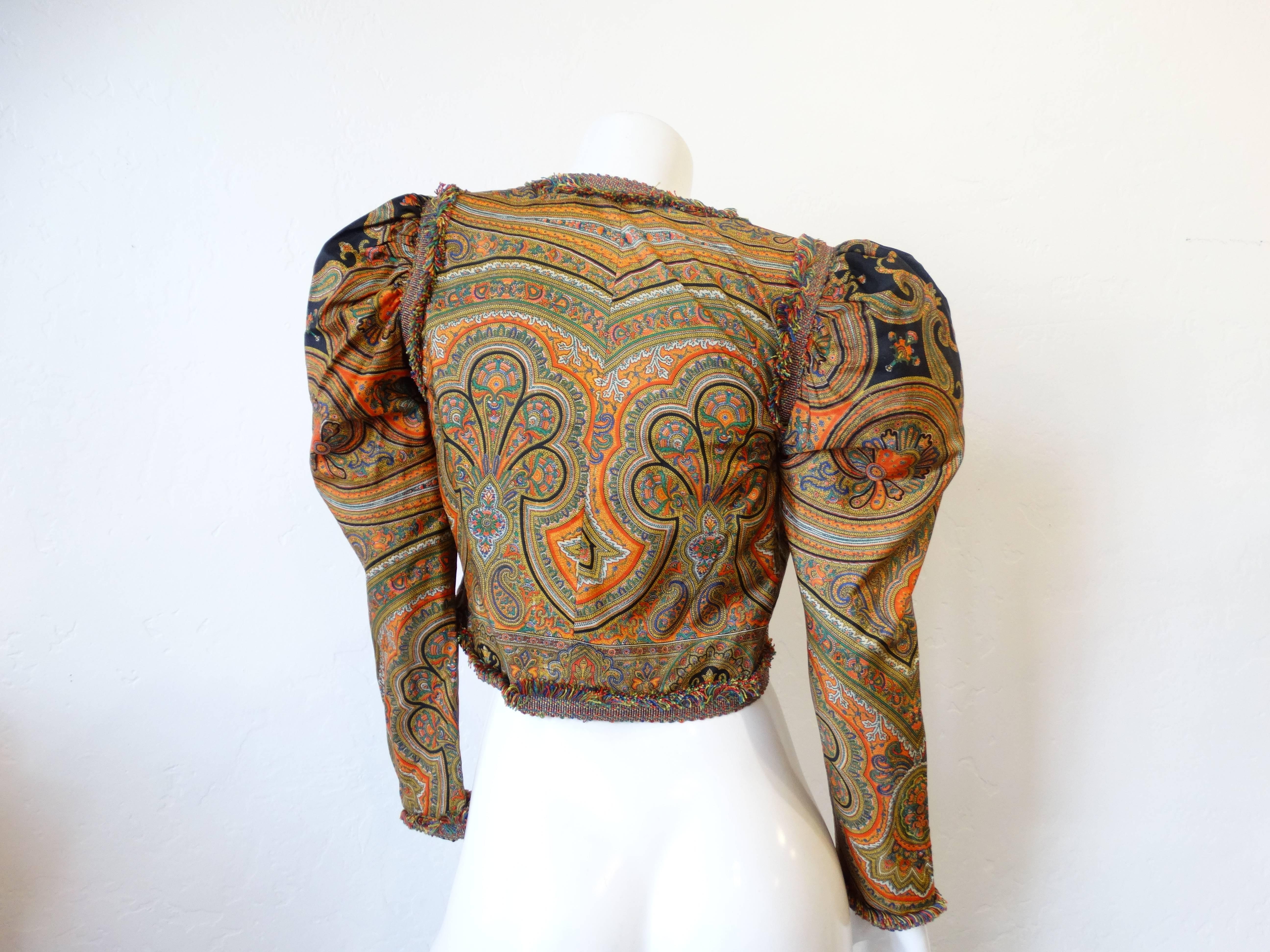 Women's 1970s Muriel Grateau Paisley Puff Sleeve Jacket