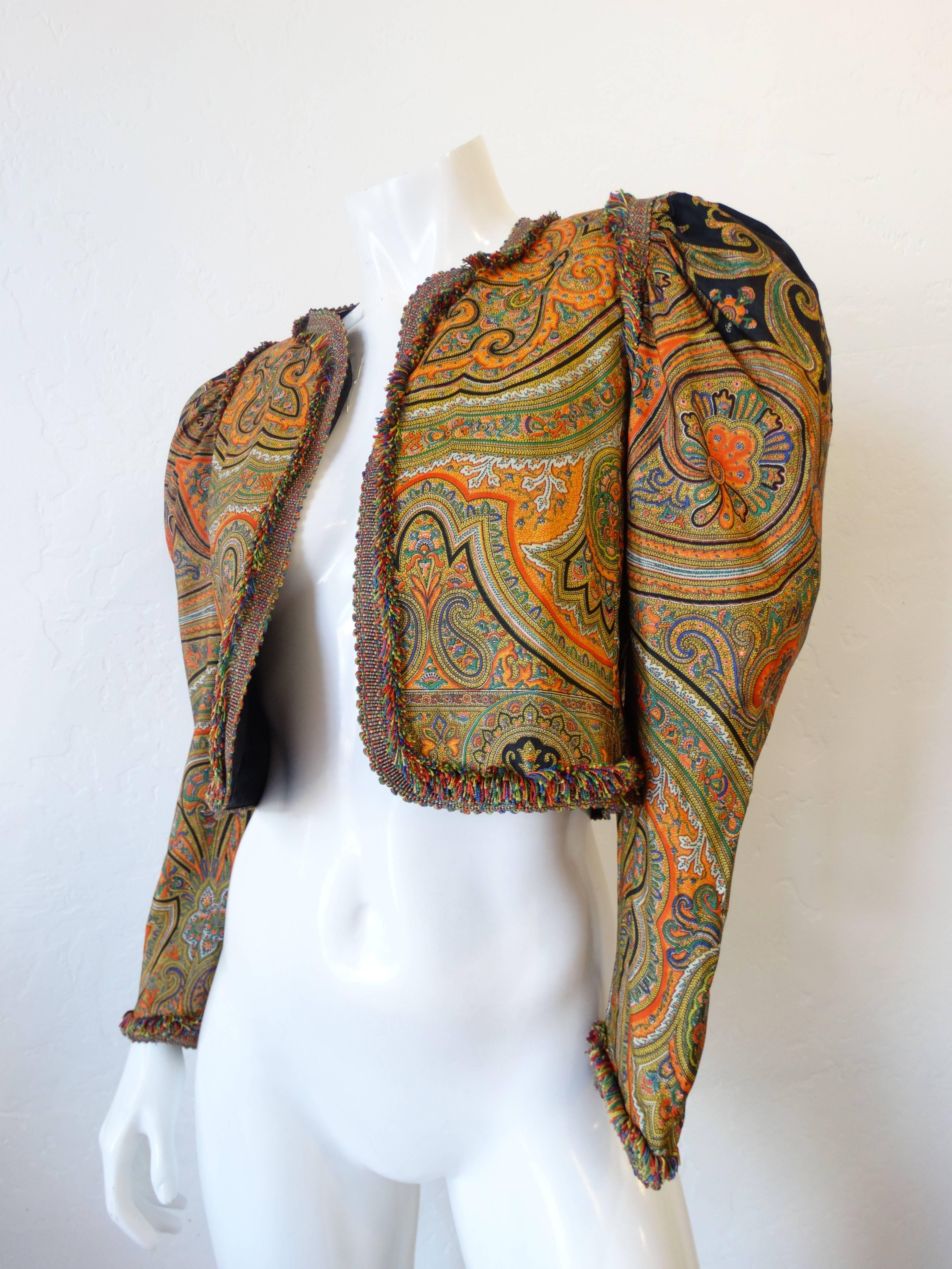 1970s Muriel Grateau Paisley Puff Sleeve Jacket 1