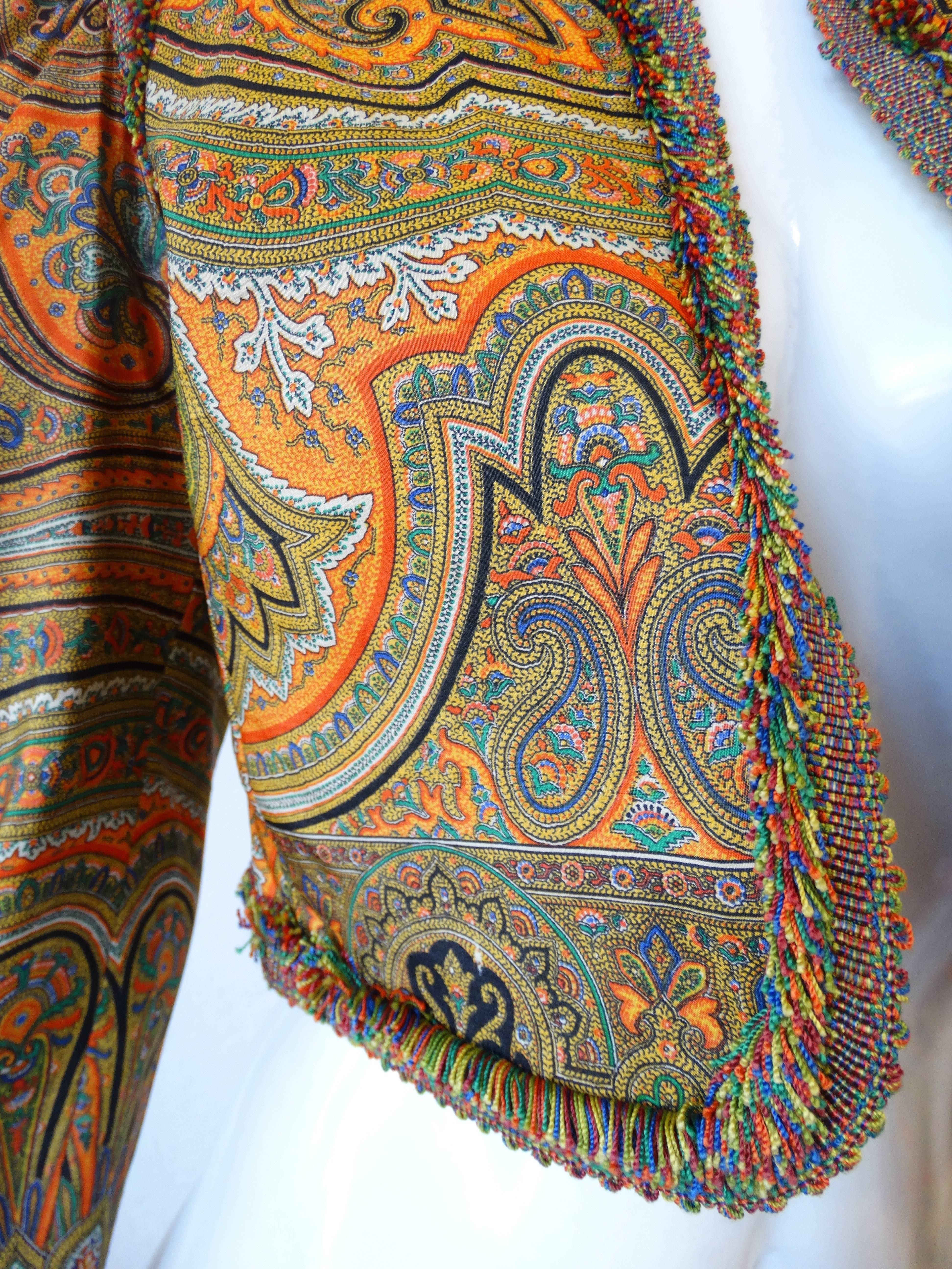 1970s Muriel Grateau Paisley Puff Sleeve Jacket 2