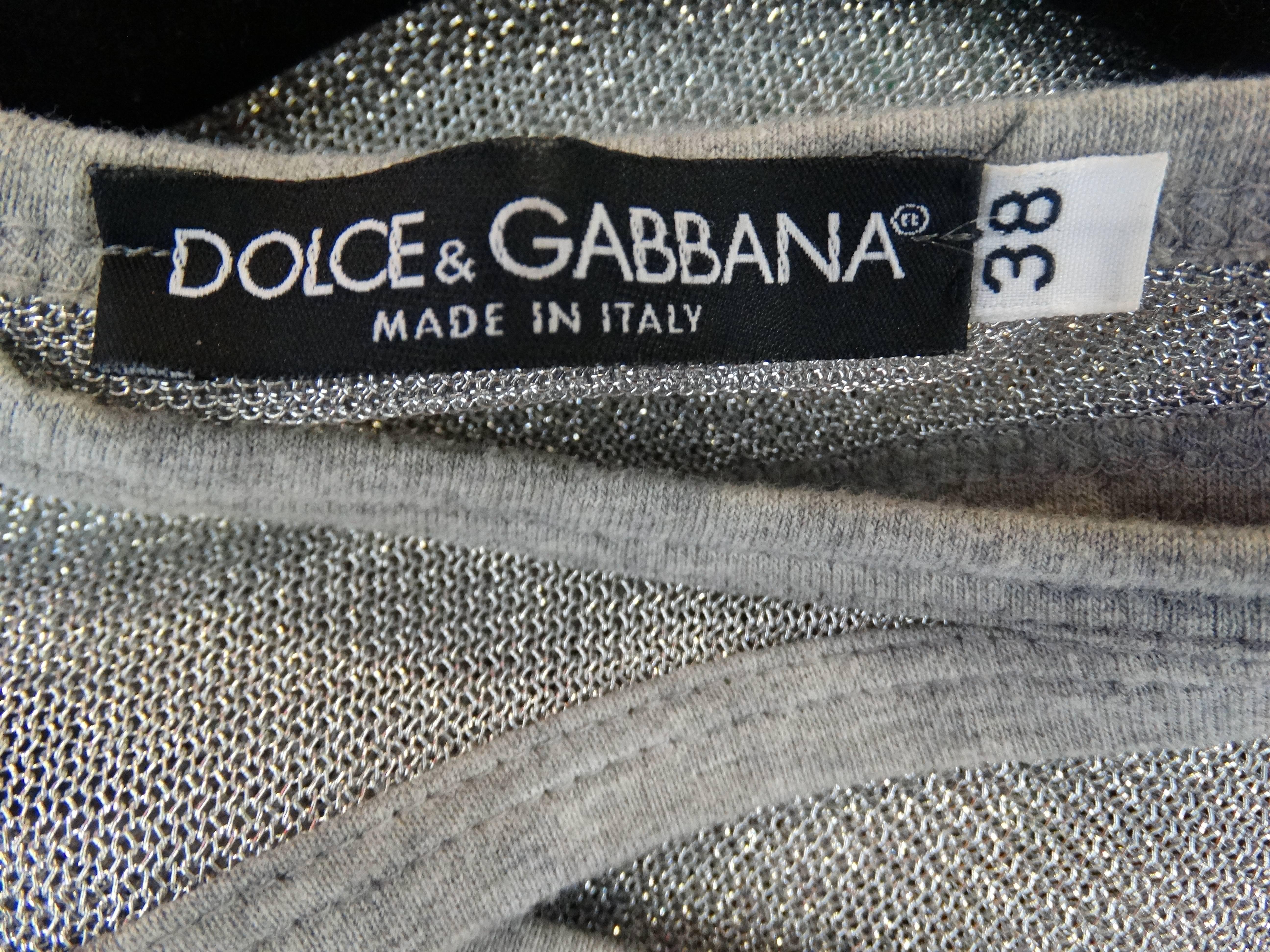 Dolce & Gabbana Silver Mesh One Shoulder Top 3