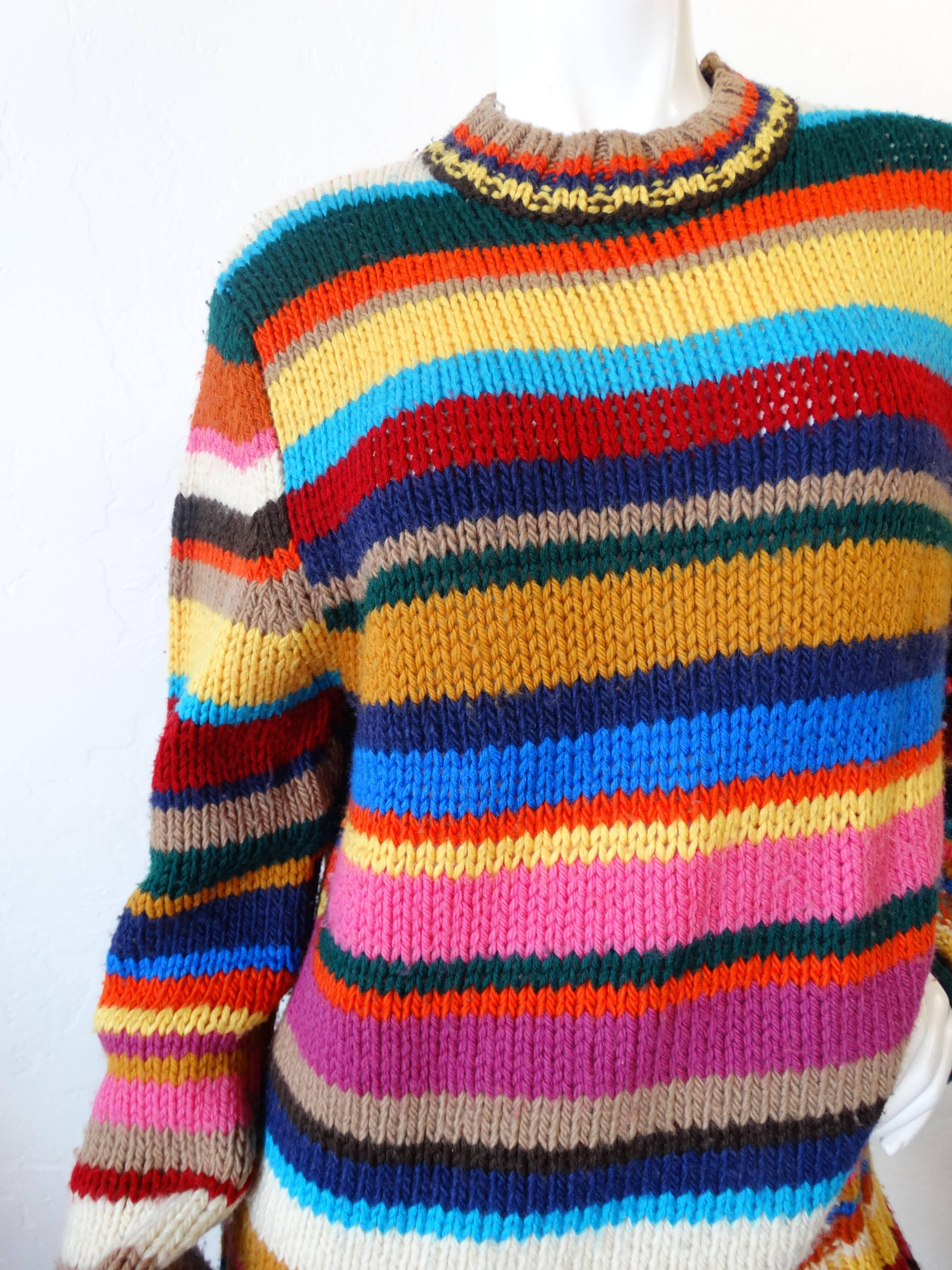 Women's or Men's 1990s Dolce & Gabbana Knitted Striped Sweater