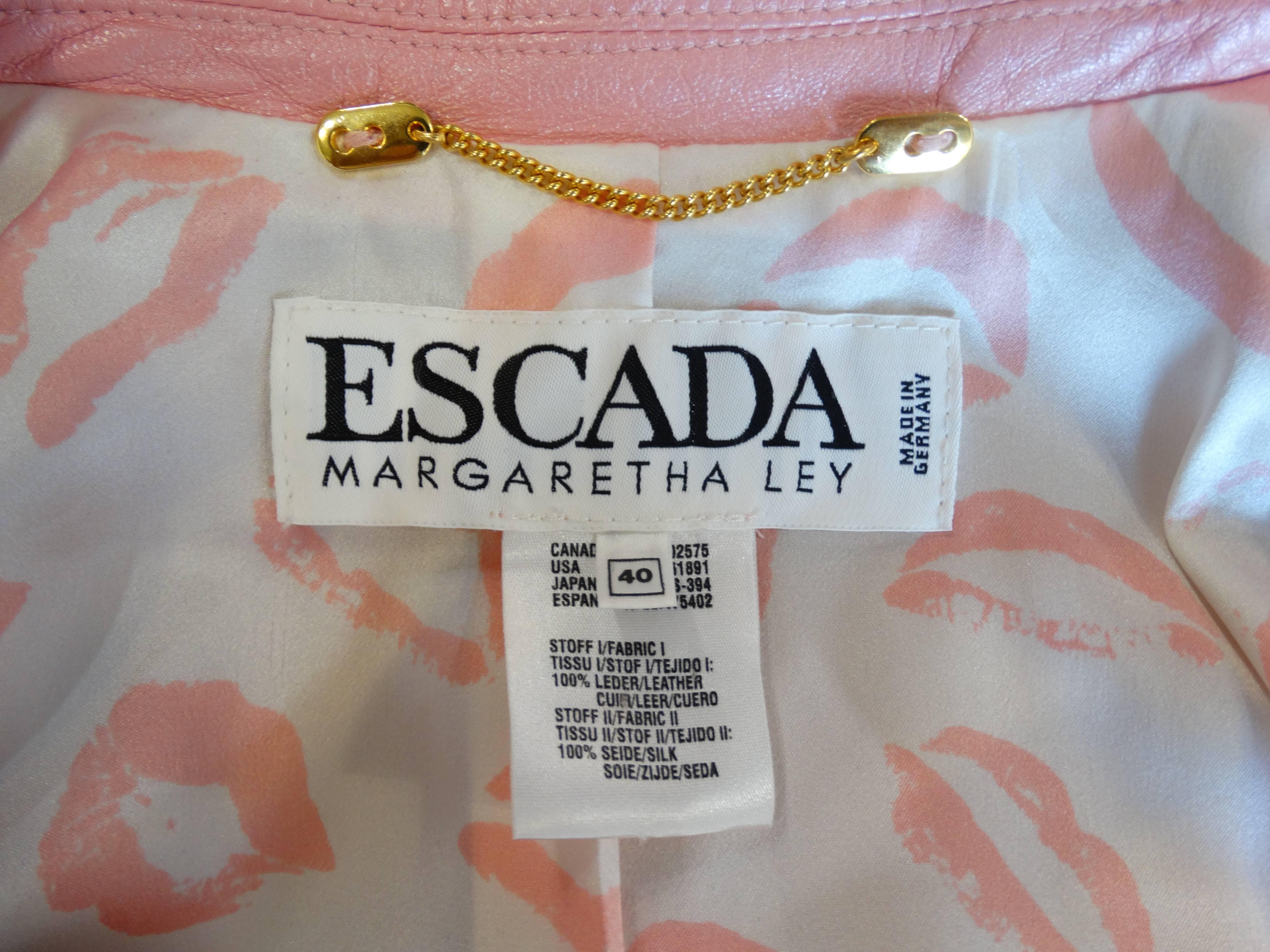 1980s Escada Racing Stripe Leather Jacket 1