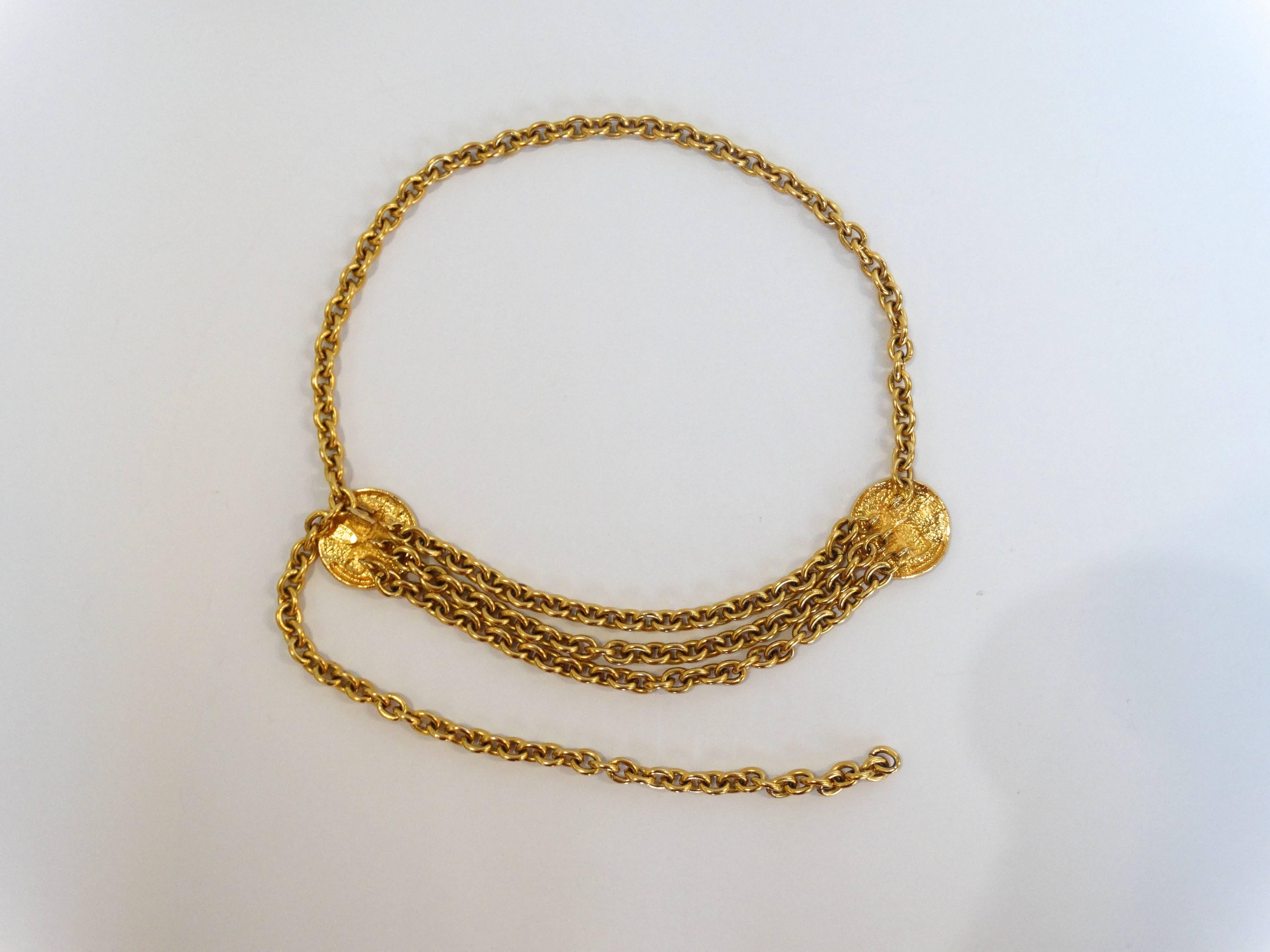 1980s Chanel Medallion Chain Necklace Belt In Excellent Condition In Scottsdale, AZ