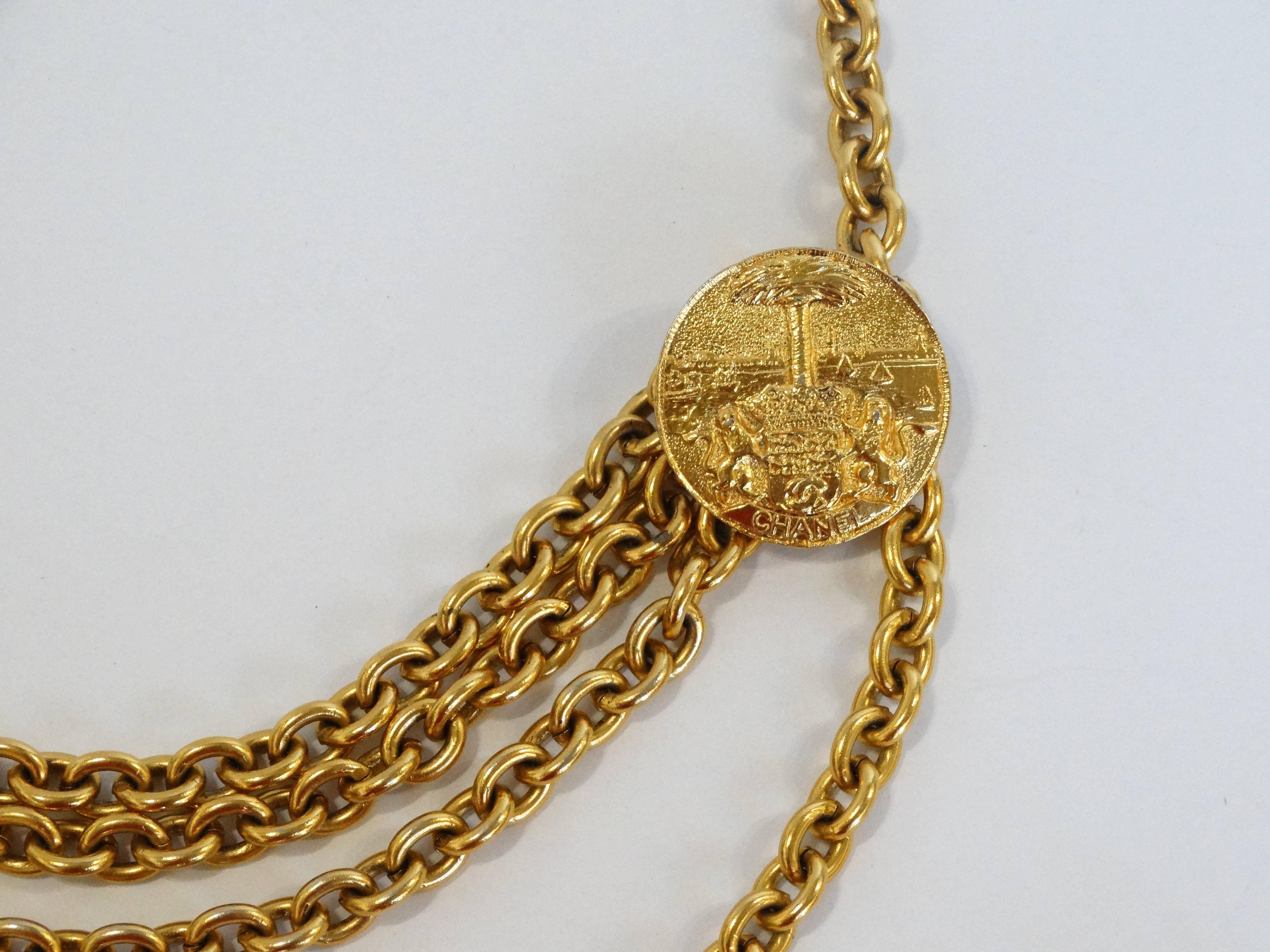 1980s Chanel Medallion Chain Necklace Belt 1