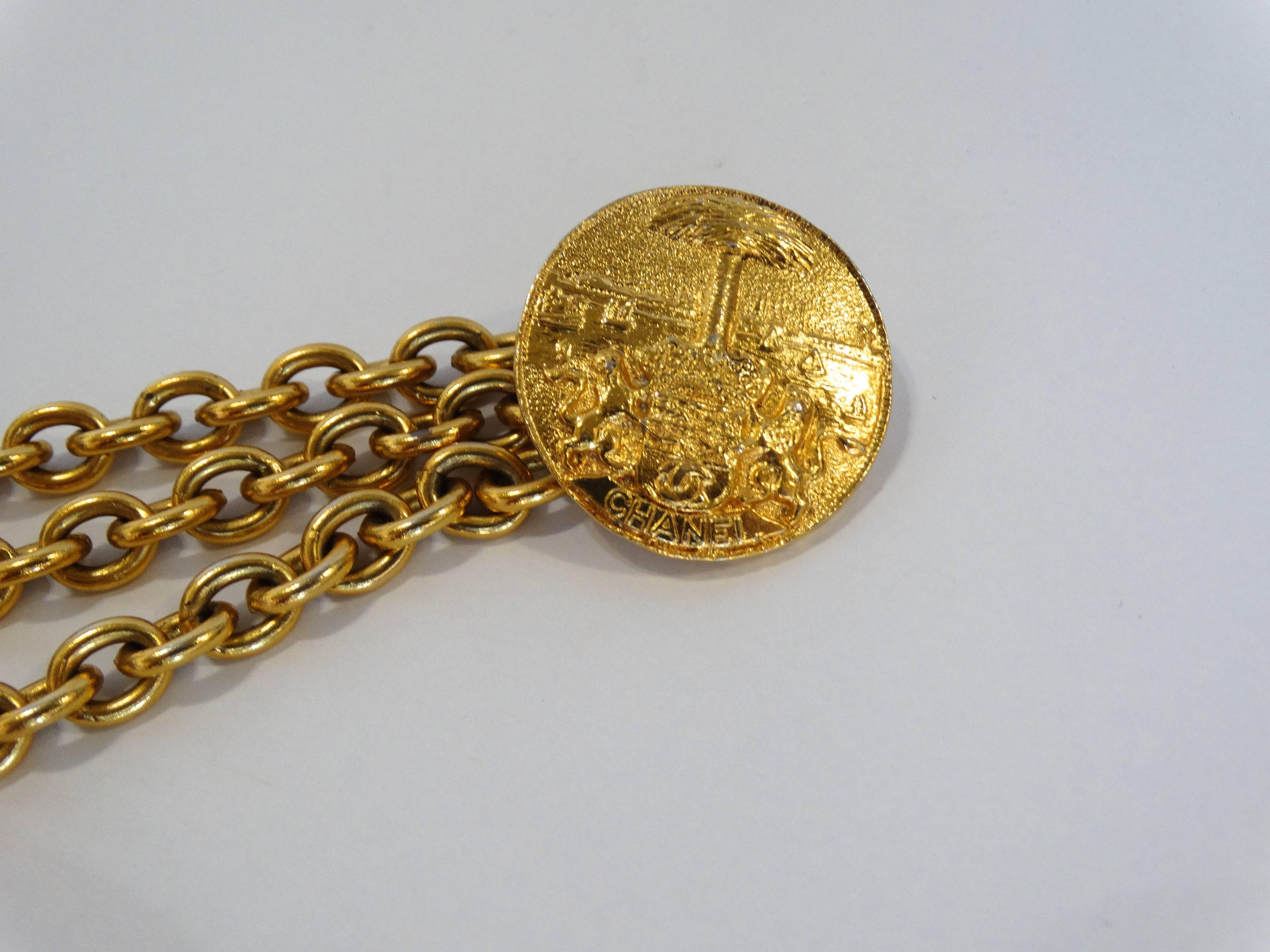 1980s Chanel Medallion Chain Necklace Belt 3