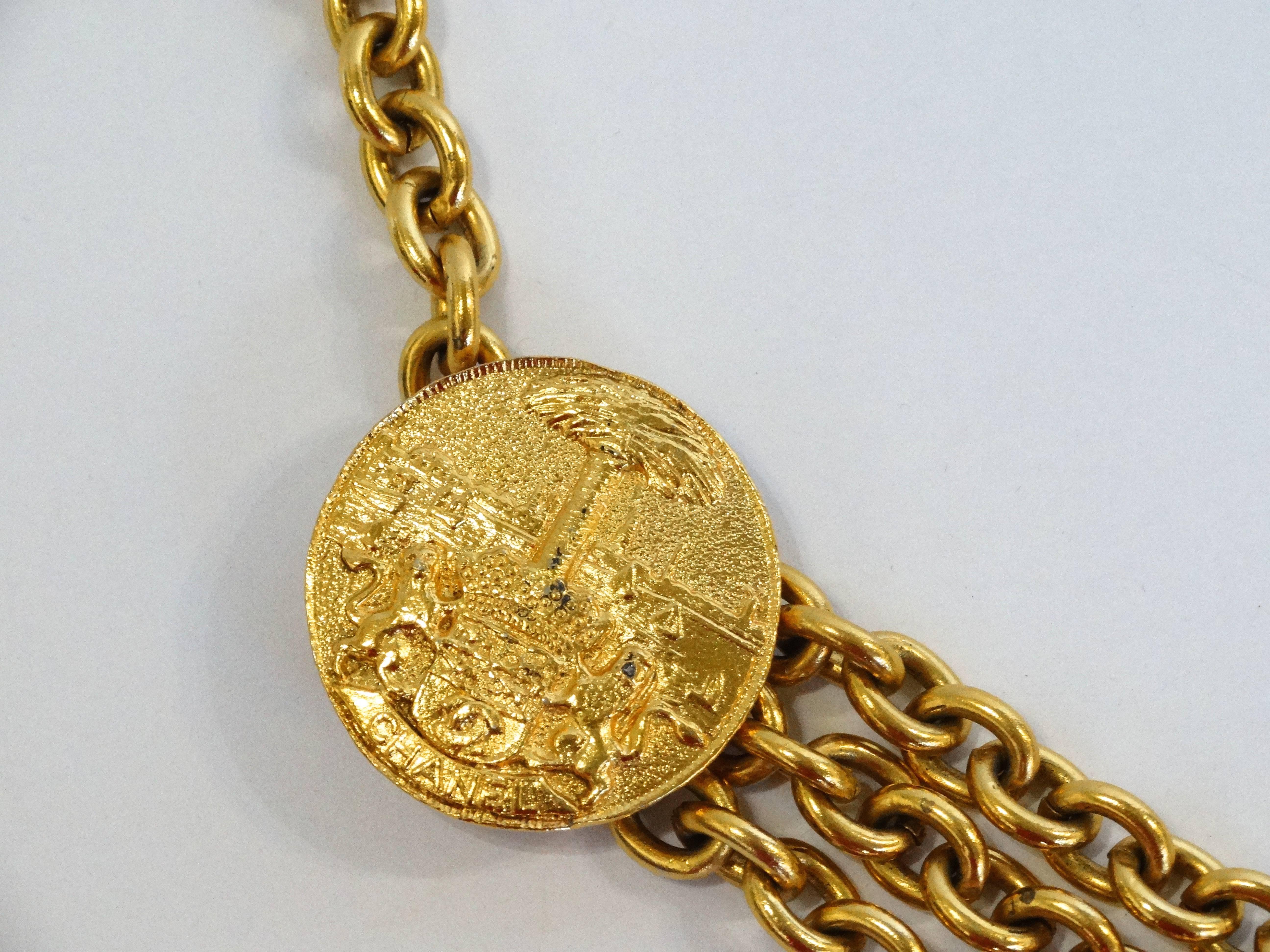 1980s Chanel Medallion Chain Necklace Belt 4