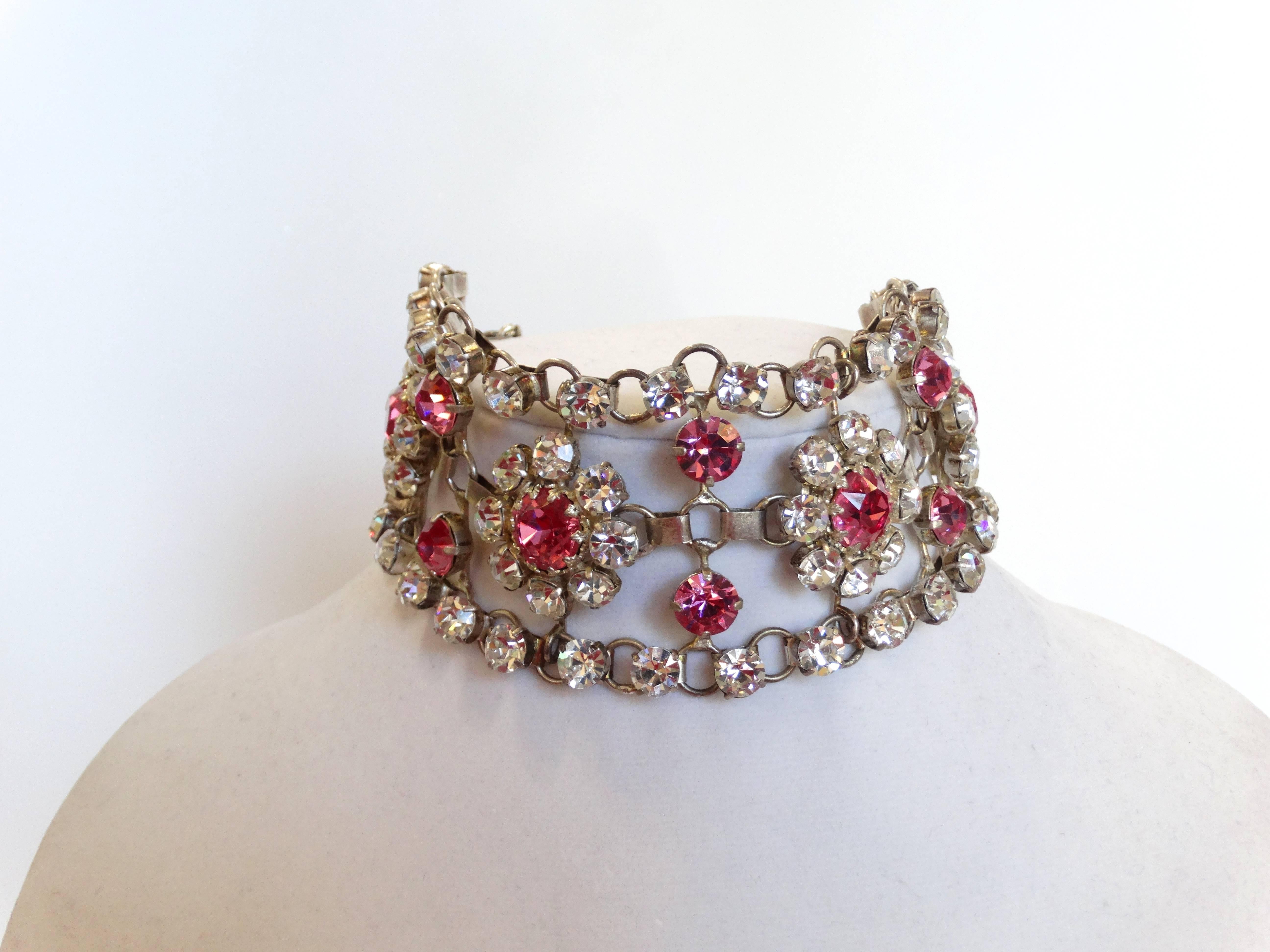 Stunning 1960s Rhinestone Choker Necklace 2