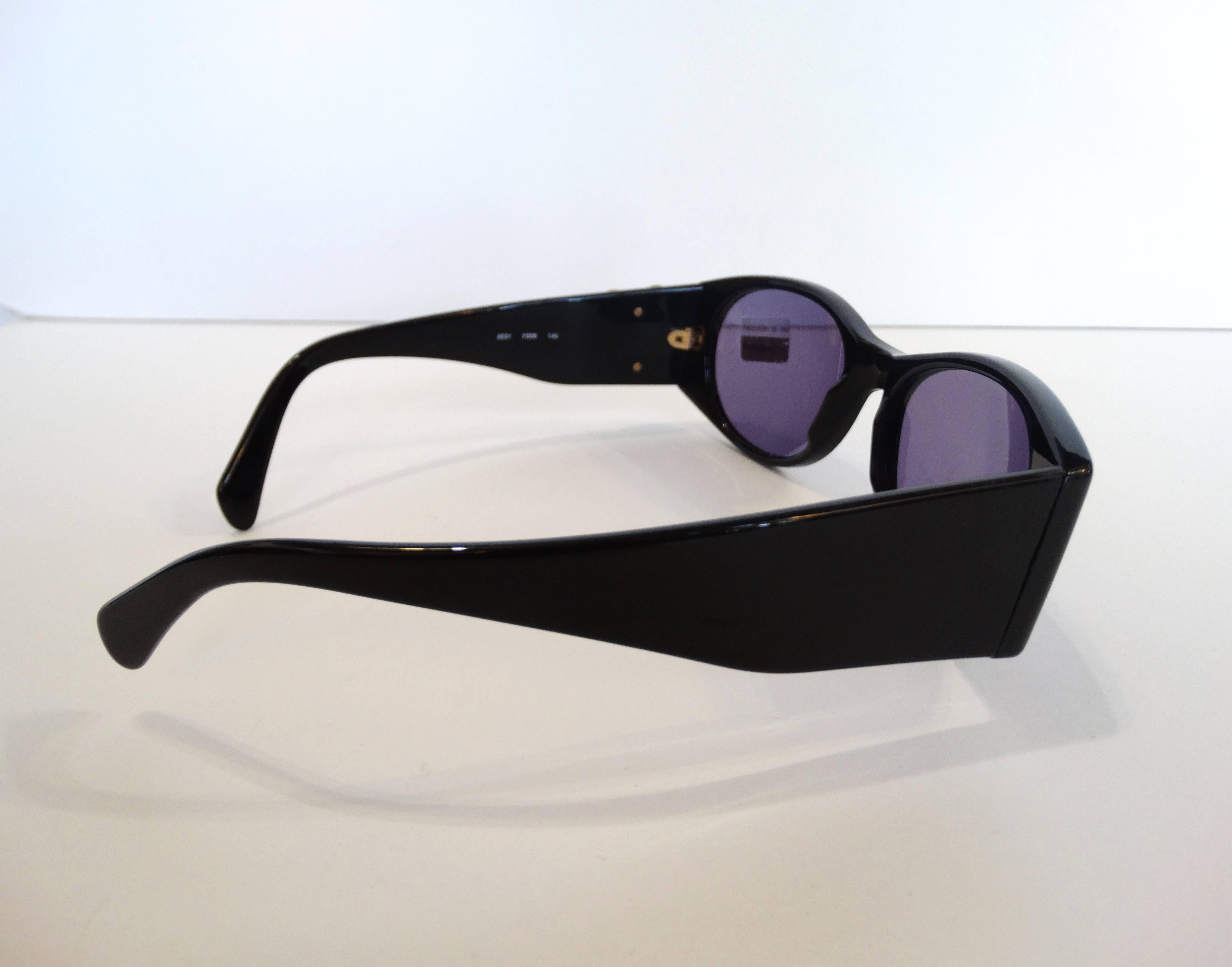 1980s Yves Saint Laurent Black & Gold Heart Sunglasses  3