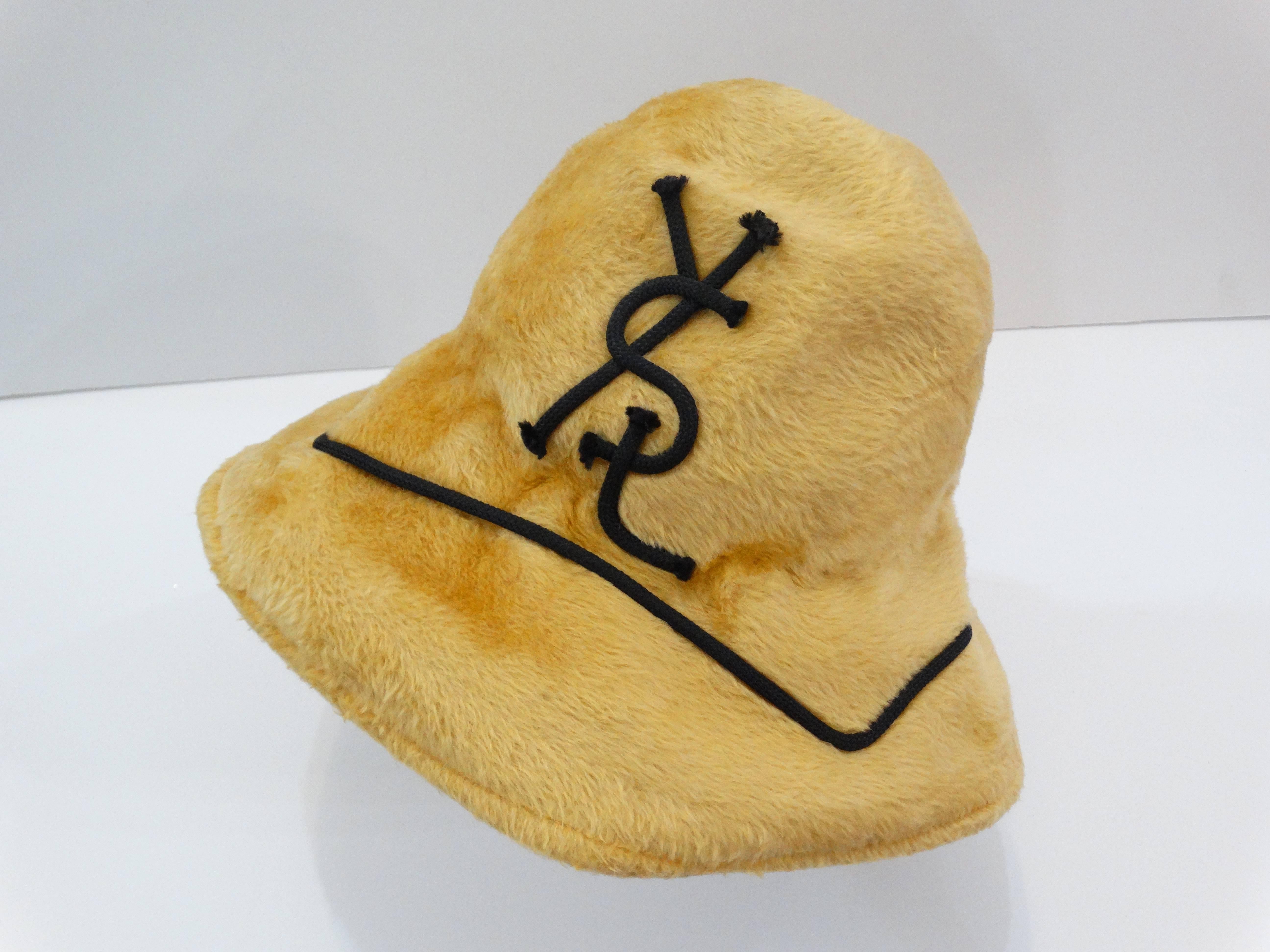 1960s Yves Saint Laurent Faux Fur Signature Hat In Excellent Condition In Scottsdale, AZ