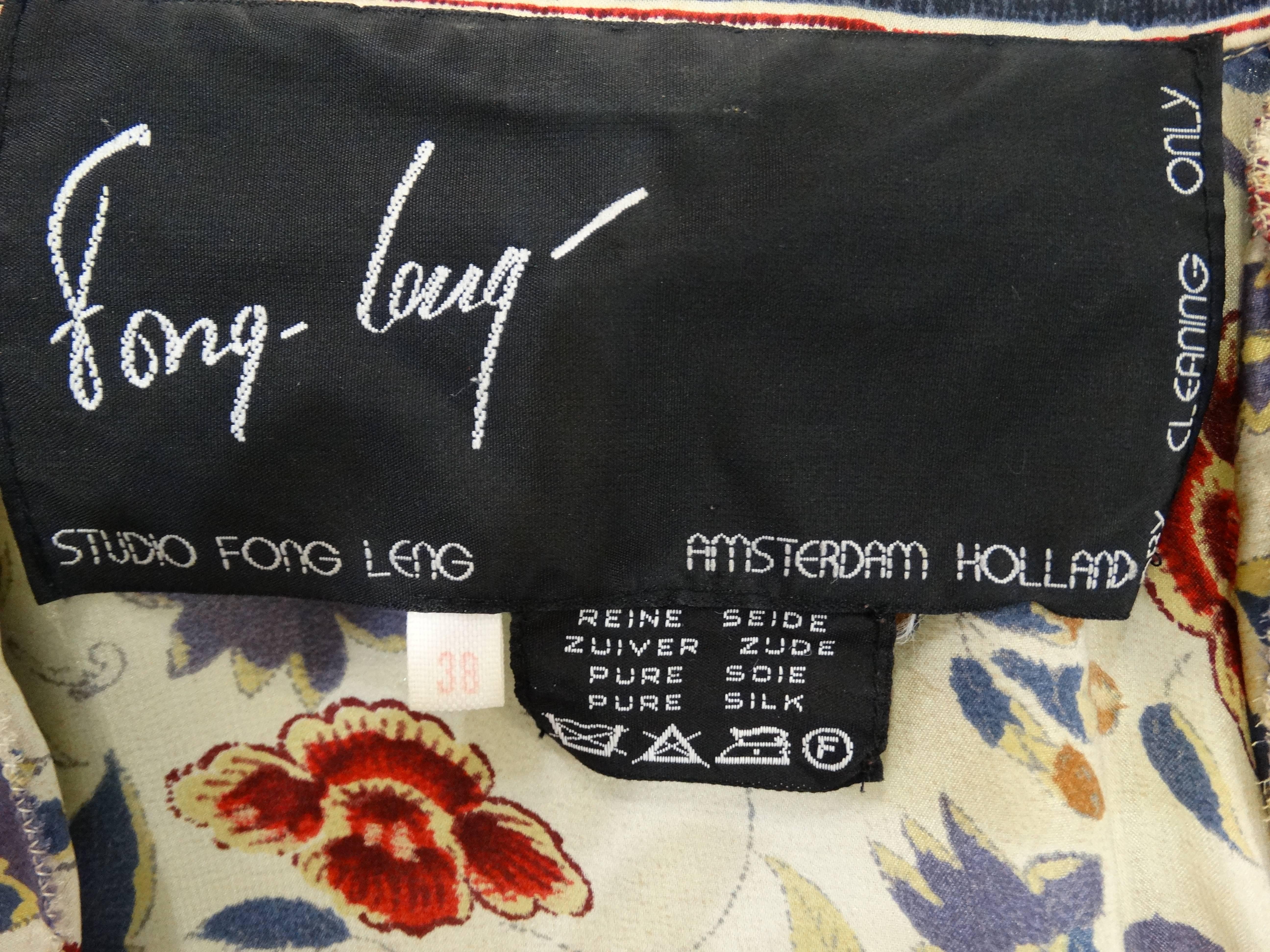 Rare 1980s Fong Leng Mixed Print Silk Set 1