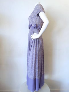1970s Valentino Lilac Pintuck Gown