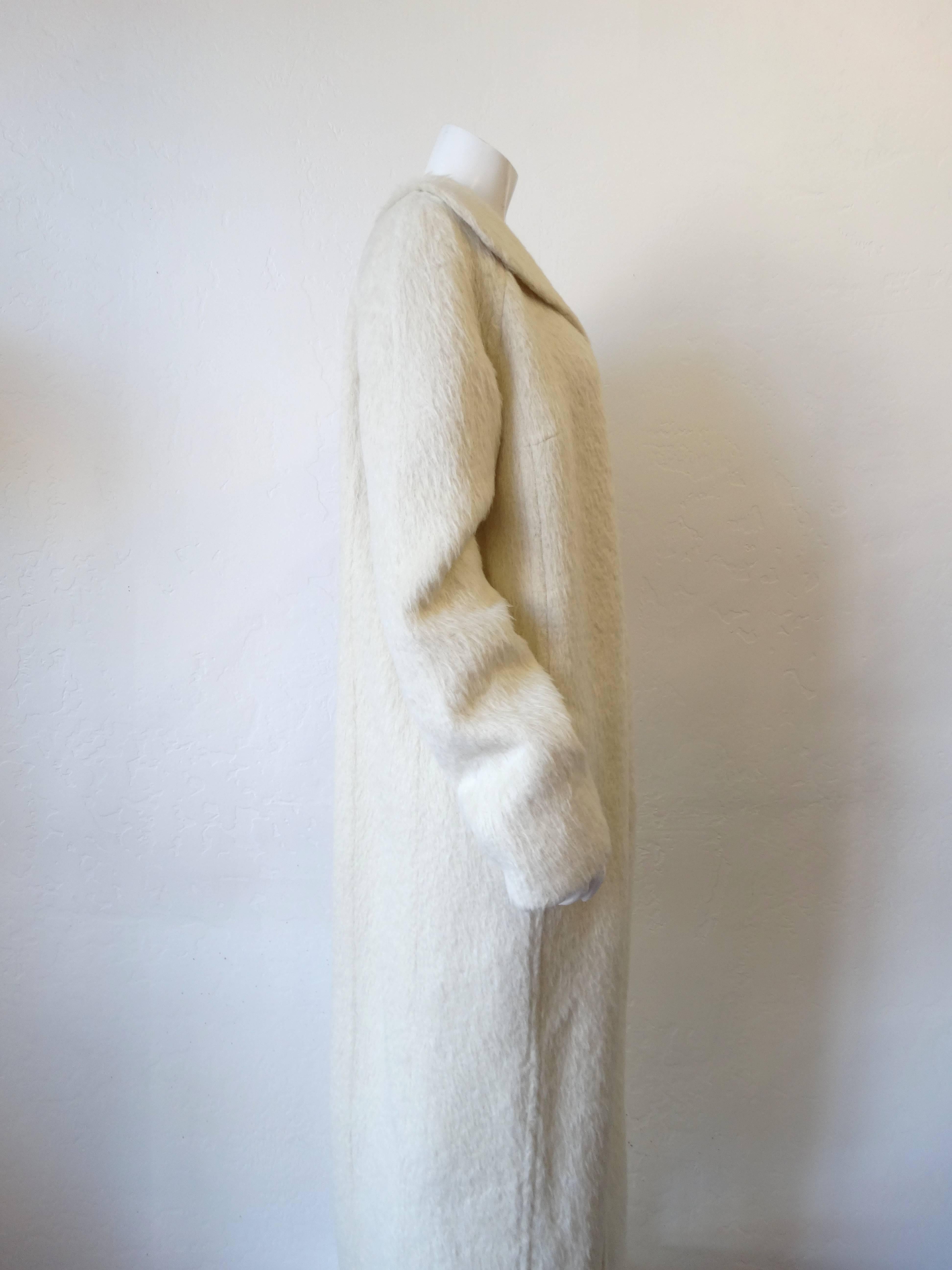 Gray 2000s Gianfranco Ferre Long Fur Swing Coat