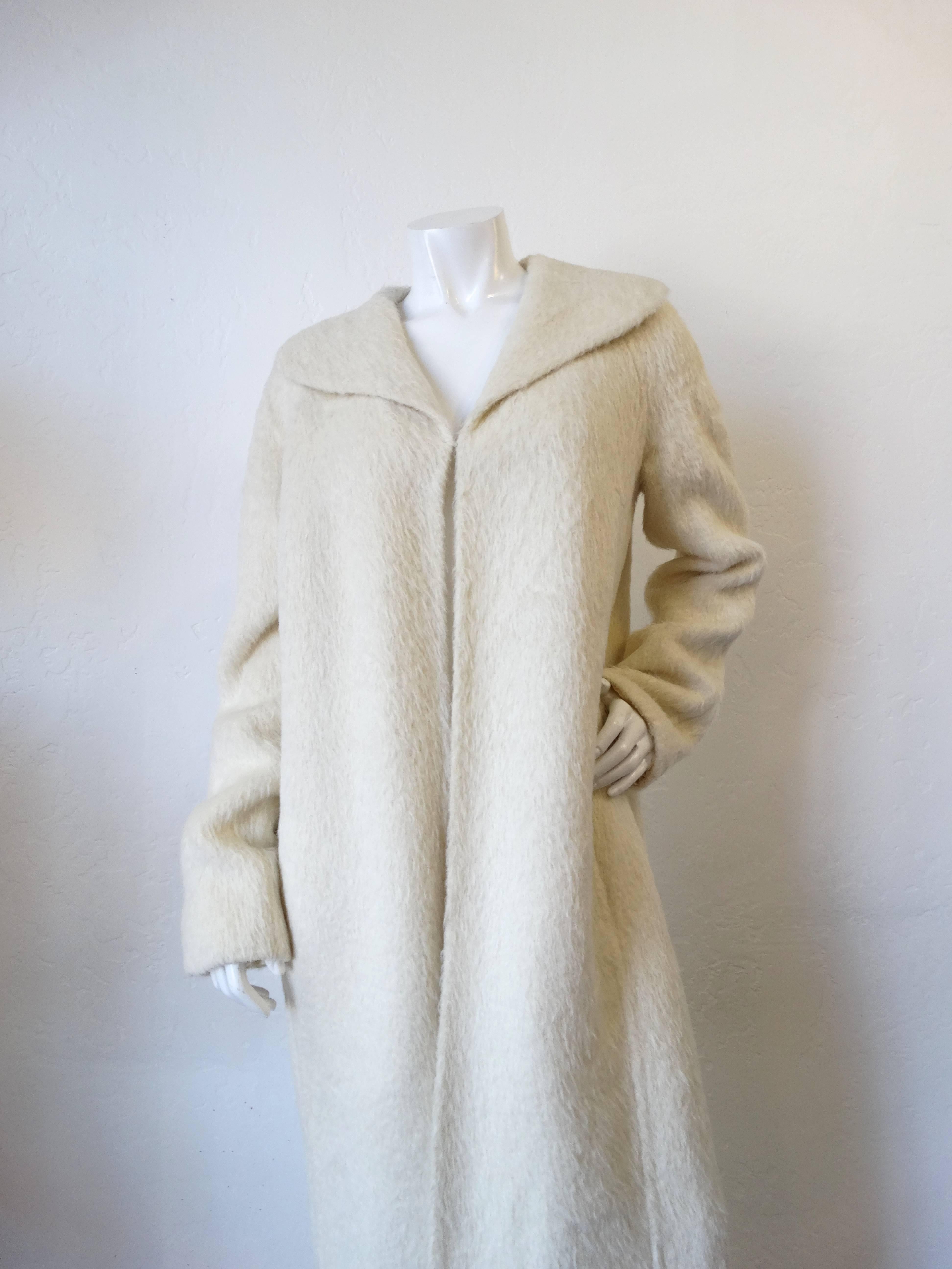 2000s Gianfranco Ferre Long Fur Swing Coat 1