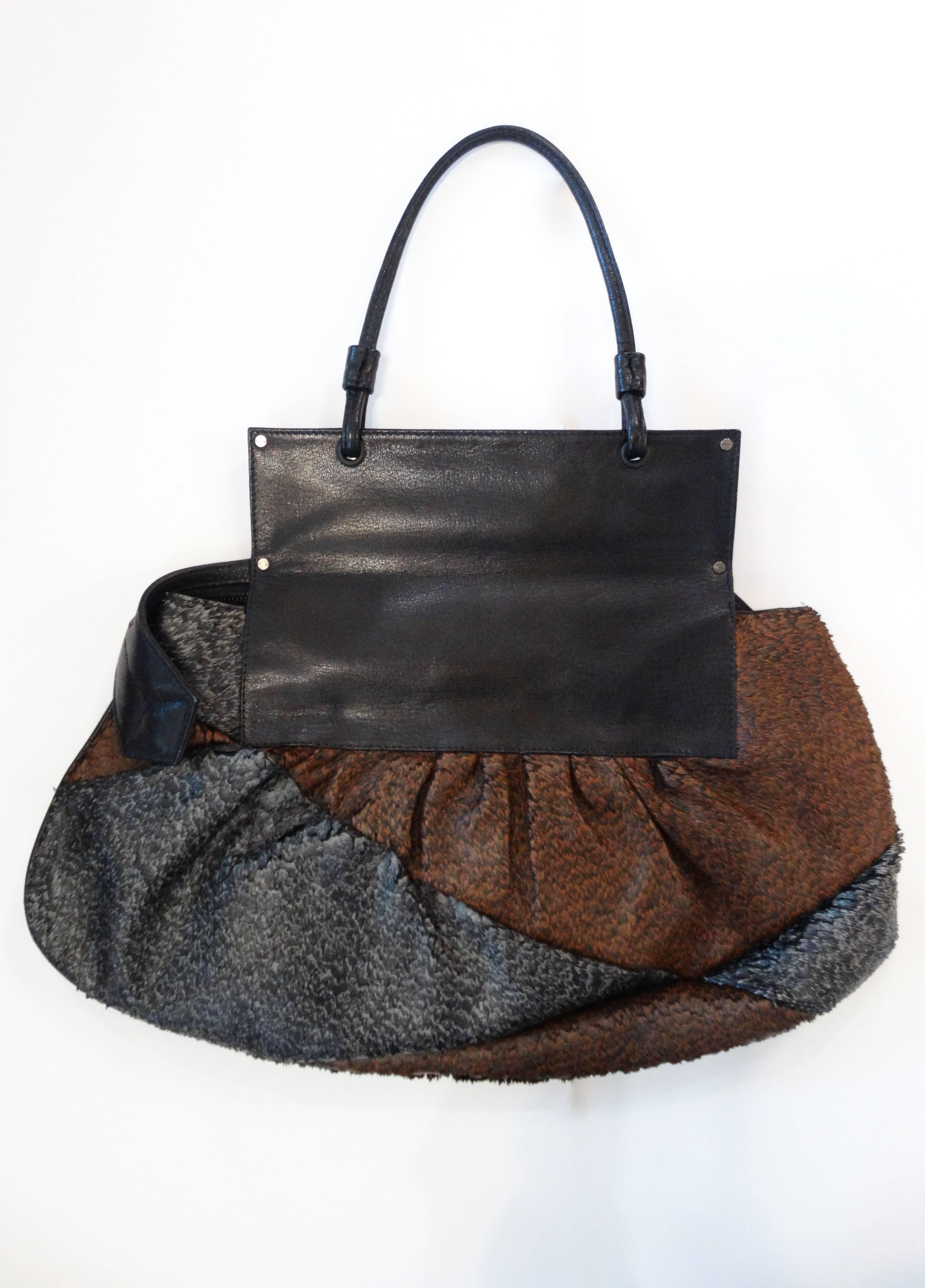 Black Fendi Borsa Pochette To You Snakeskin Hobo Bag
