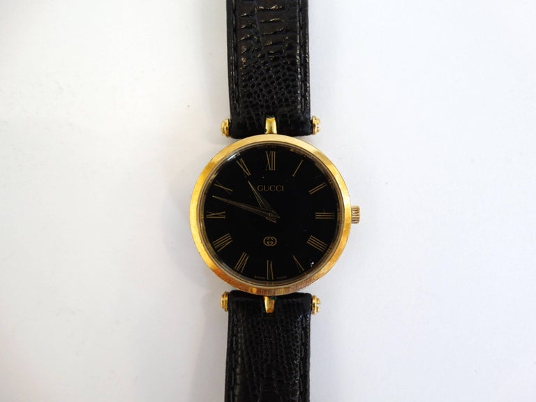 1980s Gucci Leather Ladies Watch at 1stdibs