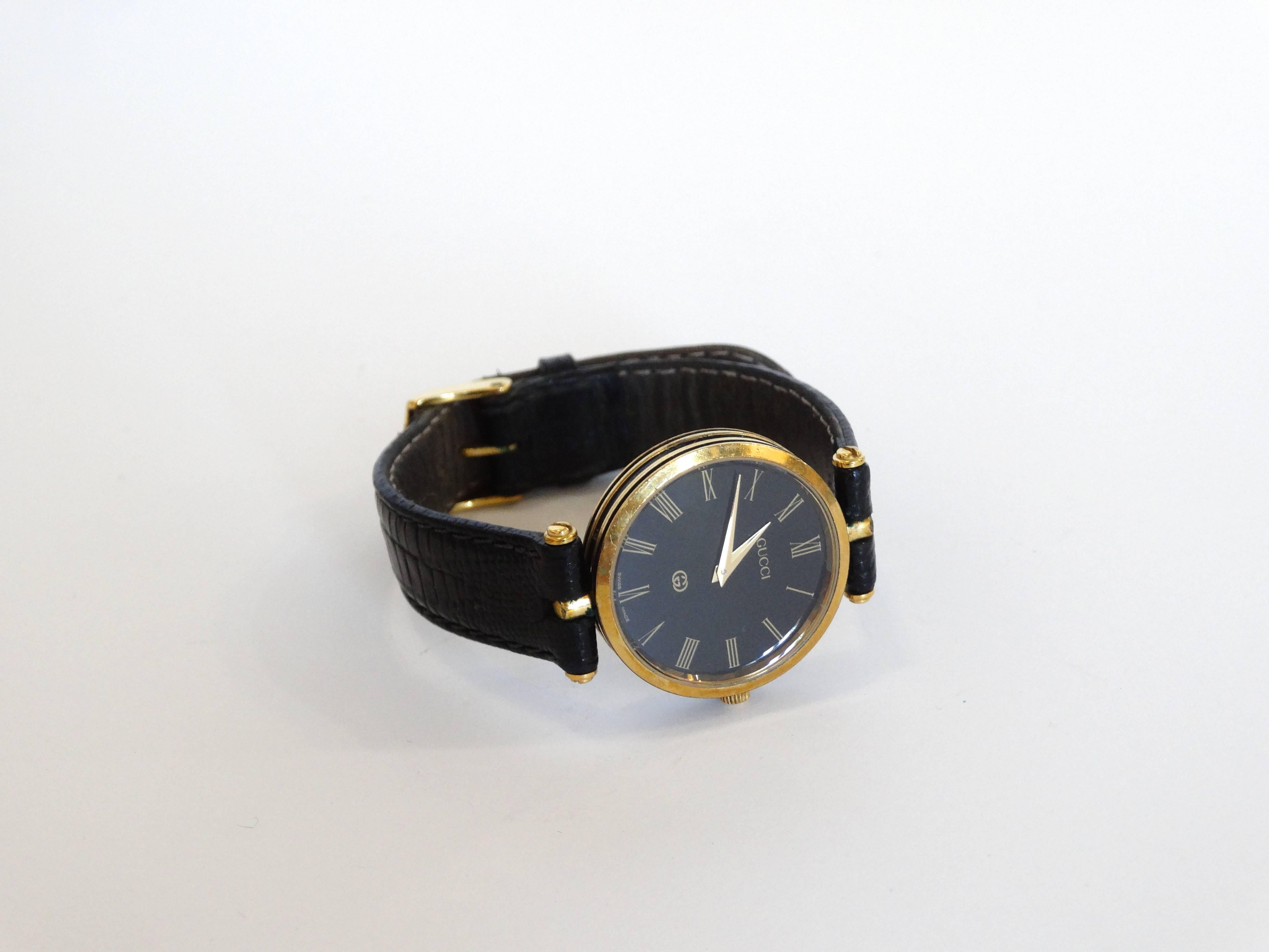1980s Gucci Leather Ladies Watch In Excellent Condition In Scottsdale, AZ