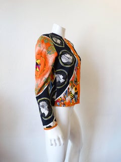 Early 1980s Versace Greek Medallion Printed Jacket
