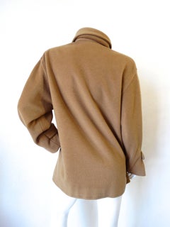 1980s James Galanos Avant-Garde Tan Wool Coat