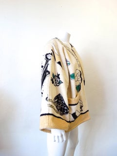 1994 Spring/Summer Chanel "Iconic" Print Terrycloth Beach Wrap/Robe
