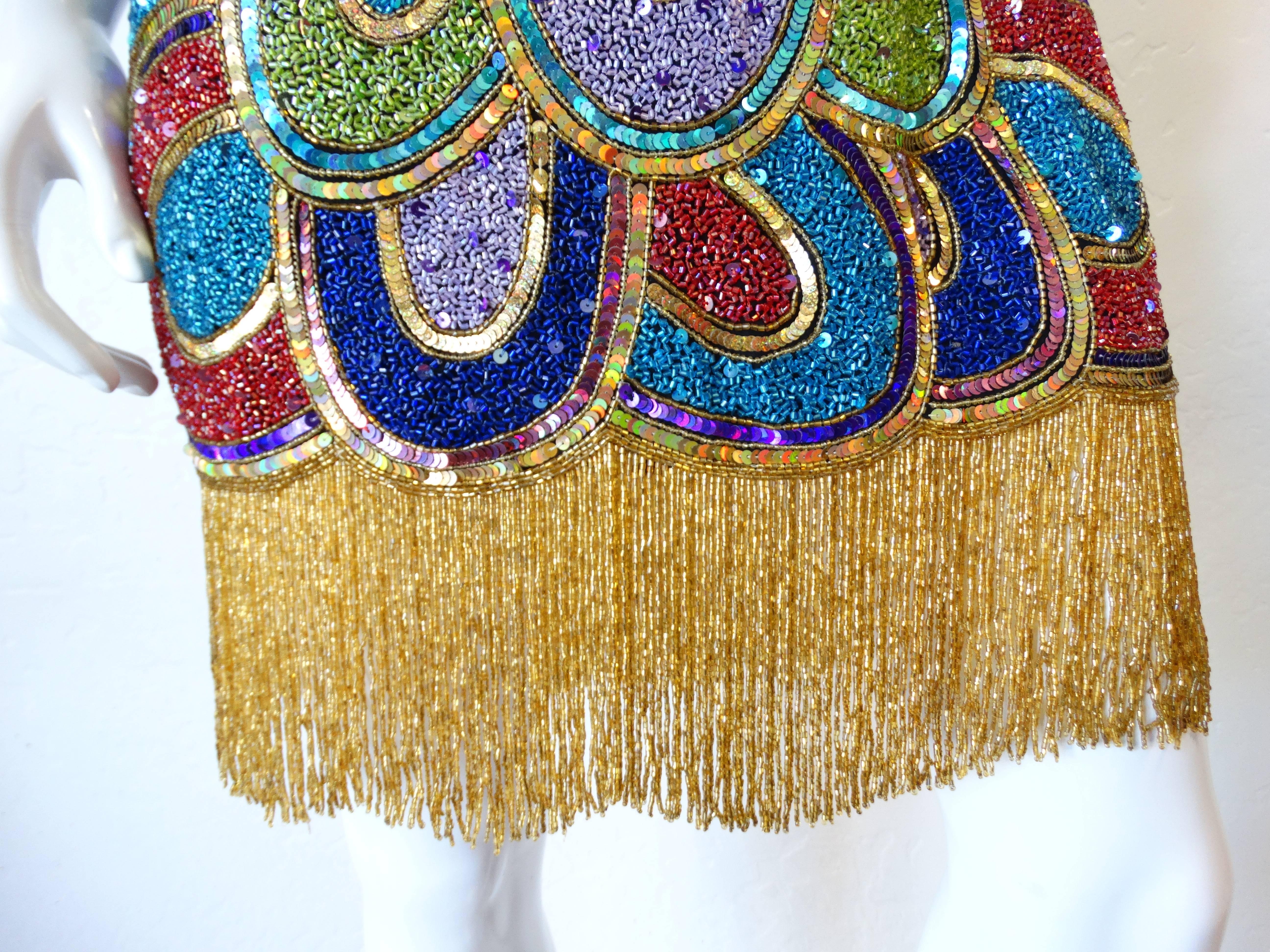 1980s Sequin Sweetheart Beaded Mini Dress In Excellent Condition In Scottsdale, AZ