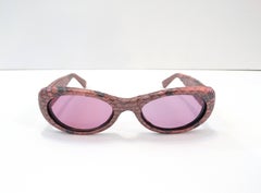1990s Gianni Versace Pink Snakeskin Sunglasses