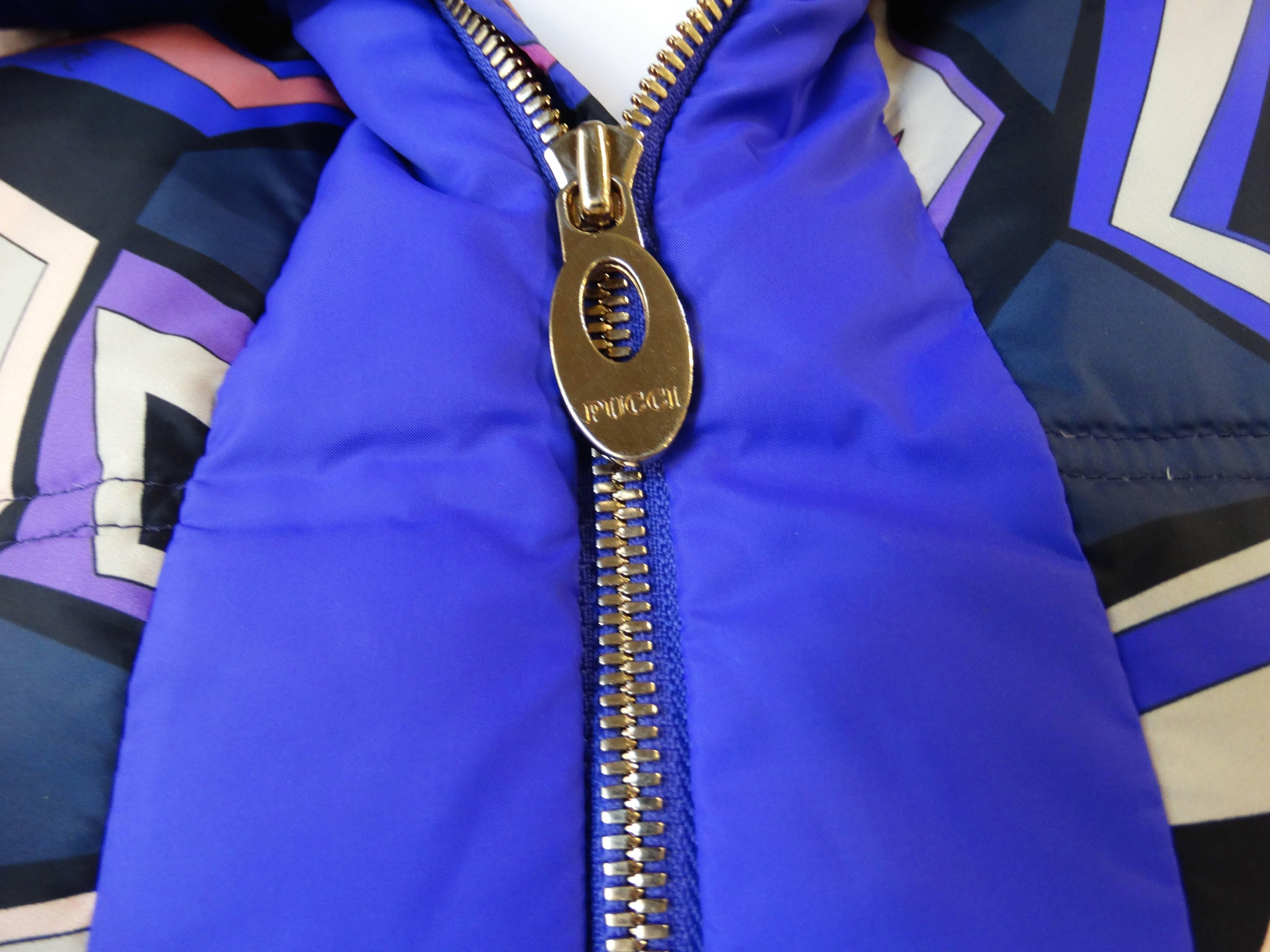 Emilio Pucci Geometric Puffer Vest In Excellent Condition In Scottsdale, AZ