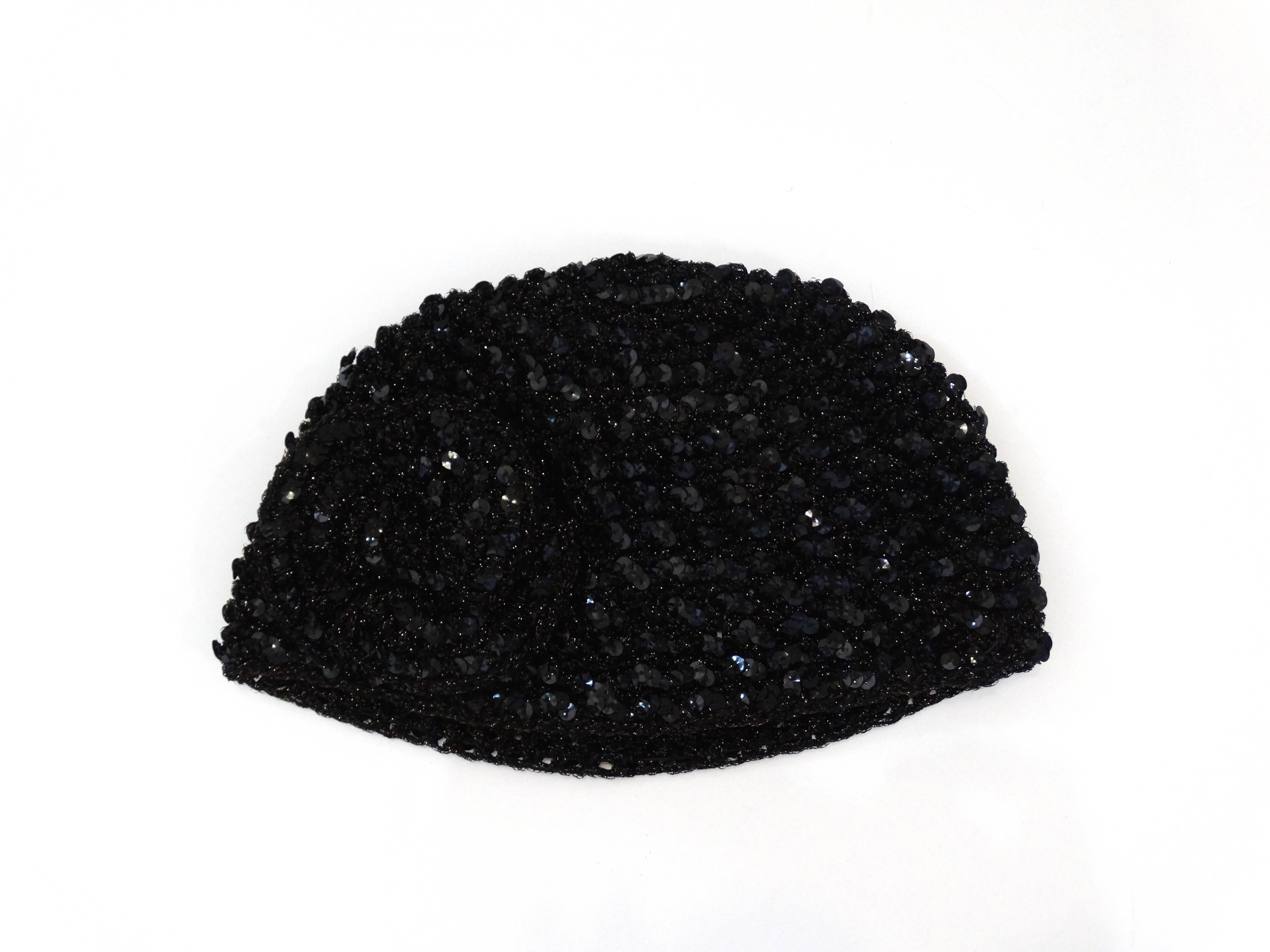 sequin skull cap