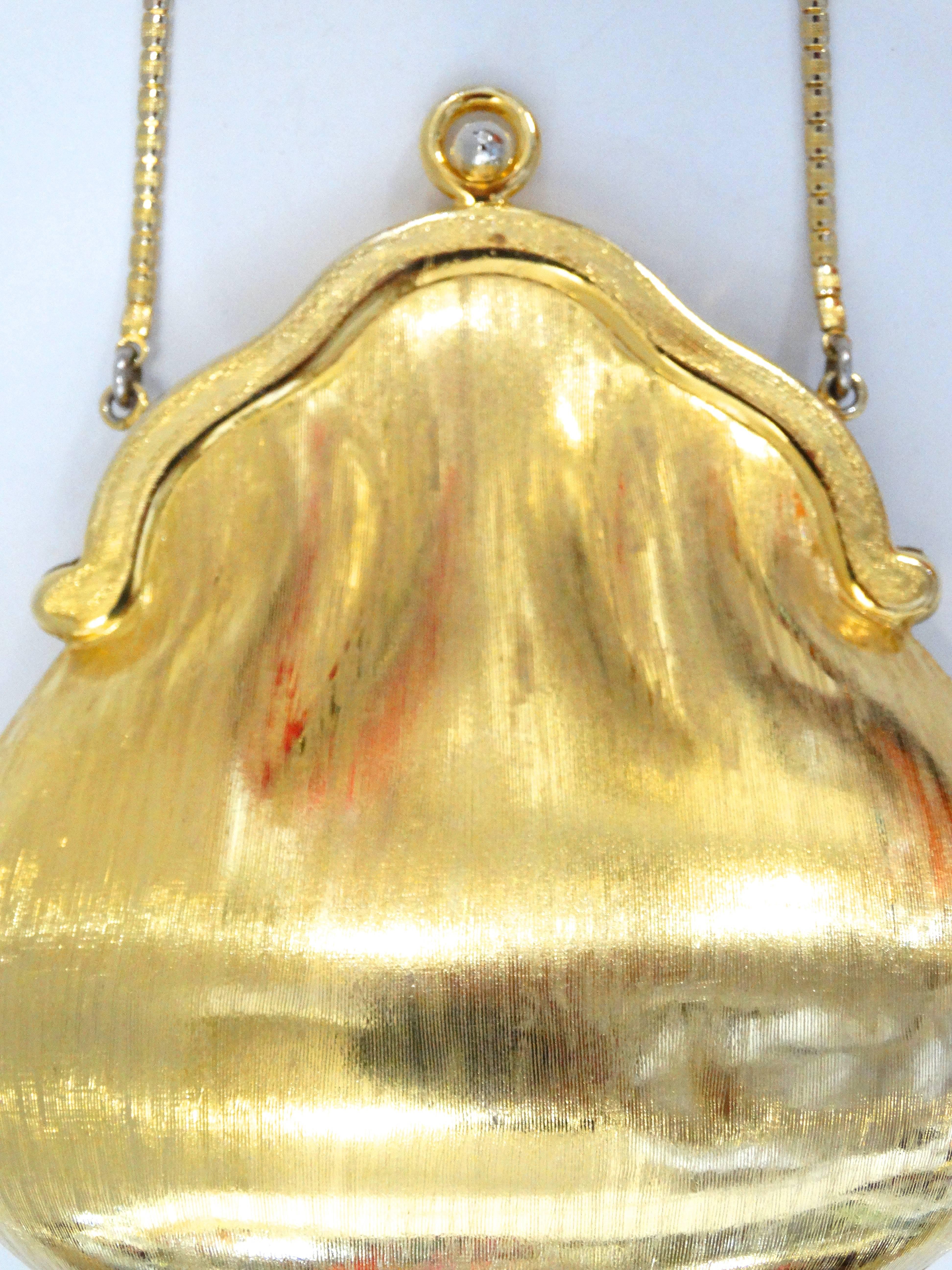1960s Judith Leiber Chatelaine Brushed Gold Evening Bag 2