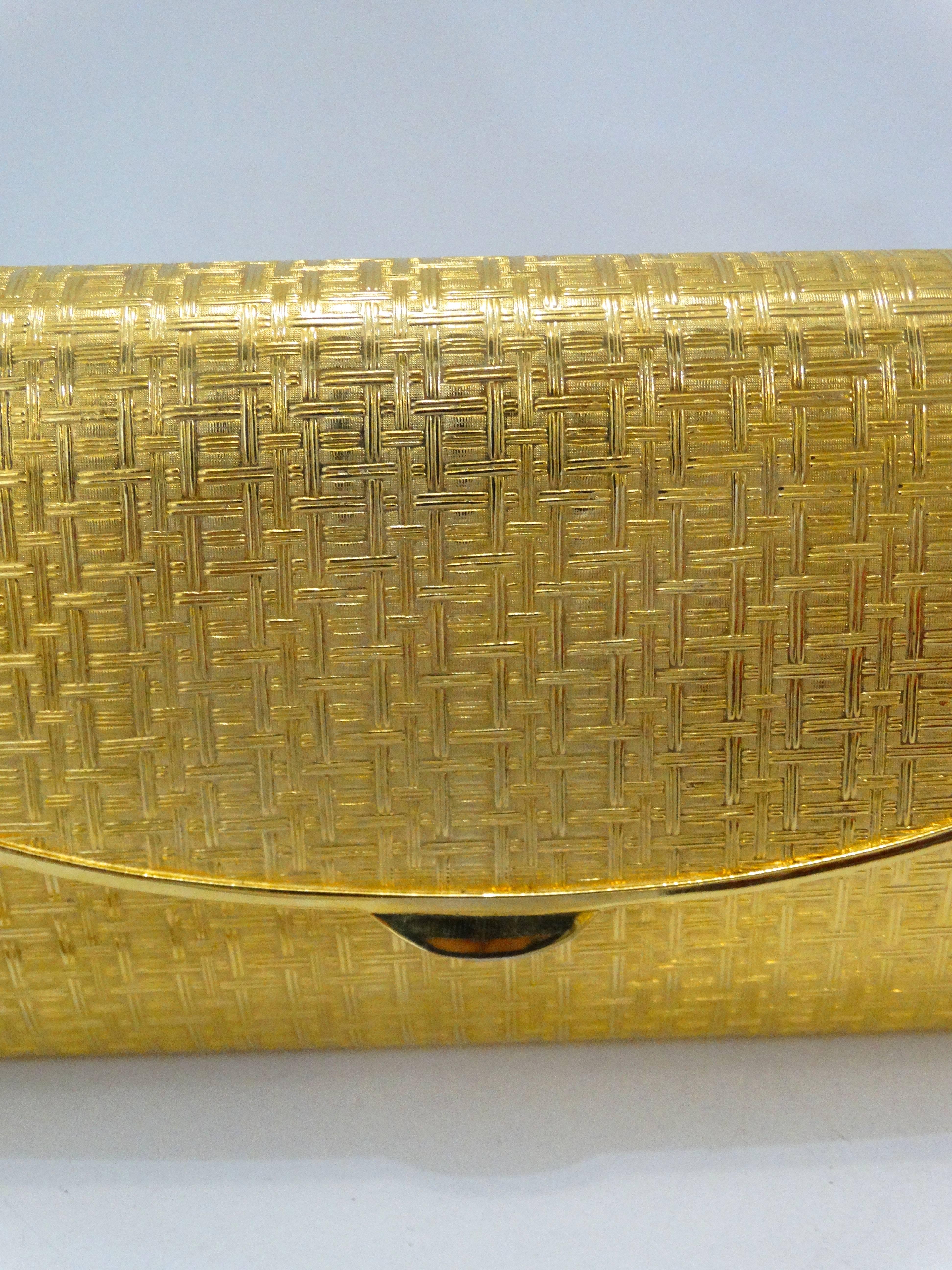 1960s Saks Fifth Avenue Gold Metal Evening Bag In Excellent Condition In Scottsdale, AZ