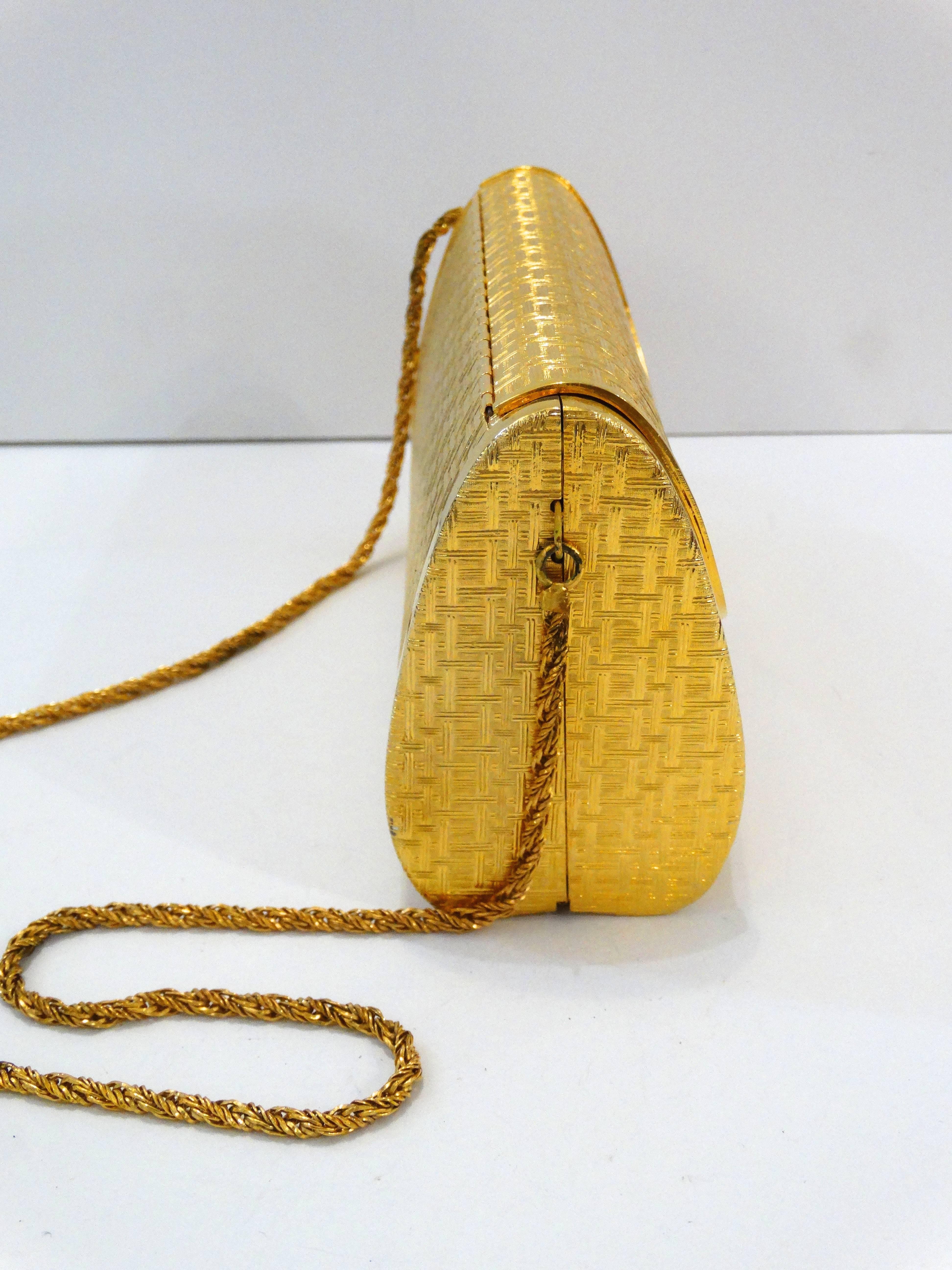 1960s Saks Fifth Avenue Gold Metal Evening Bag 1